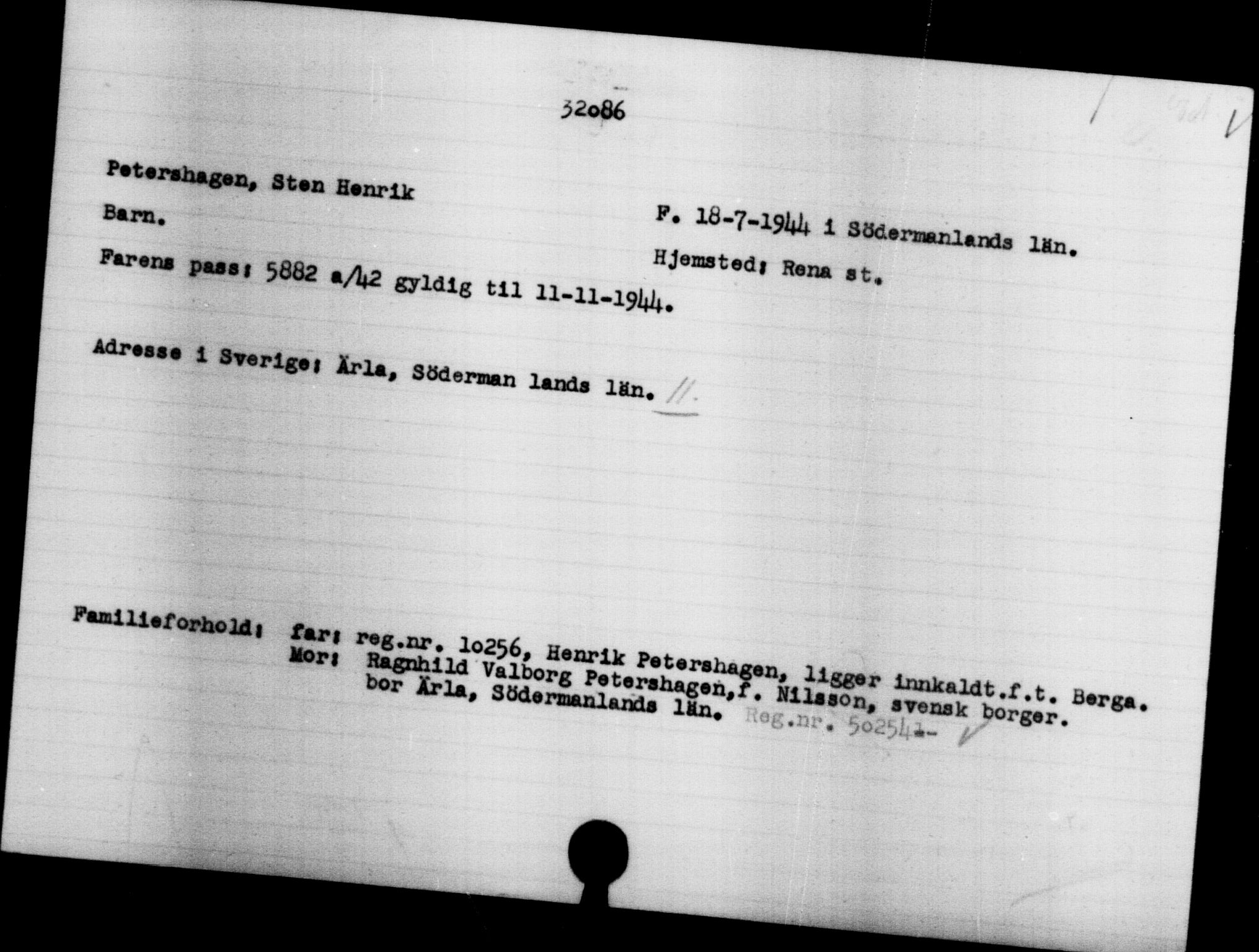 Den Kgl. Norske Legasjons Flyktningskontor, AV/RA-S-6753/V/Va/L0013: Kjesäterkartoteket.  Flyktningenr. 31500-34731, 1940-1945, s. 639