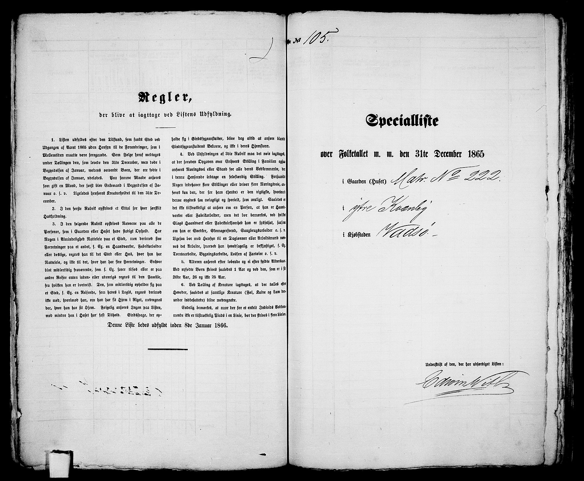 RA, Folketelling 1865 for 2003B Vadsø prestegjeld, Vadsø kjøpstad, 1865, s. 216