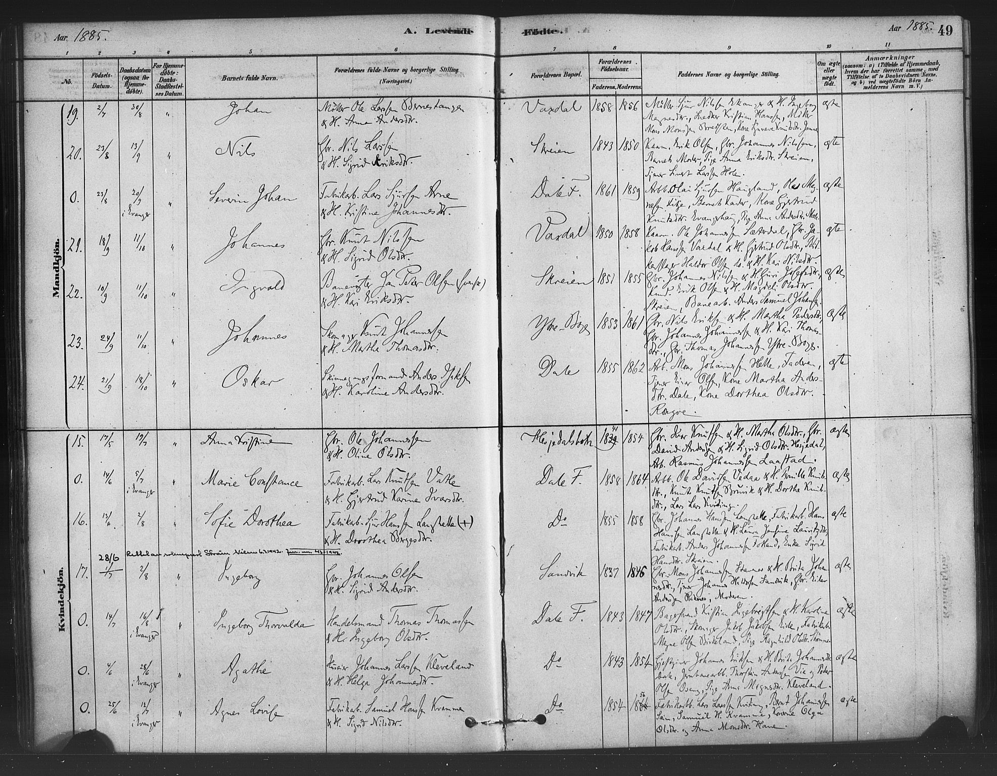 Bruvik Sokneprestembete, AV/SAB-A-74701/H/Haa: Ministerialbok nr. B 1, 1878-1904, s. 49