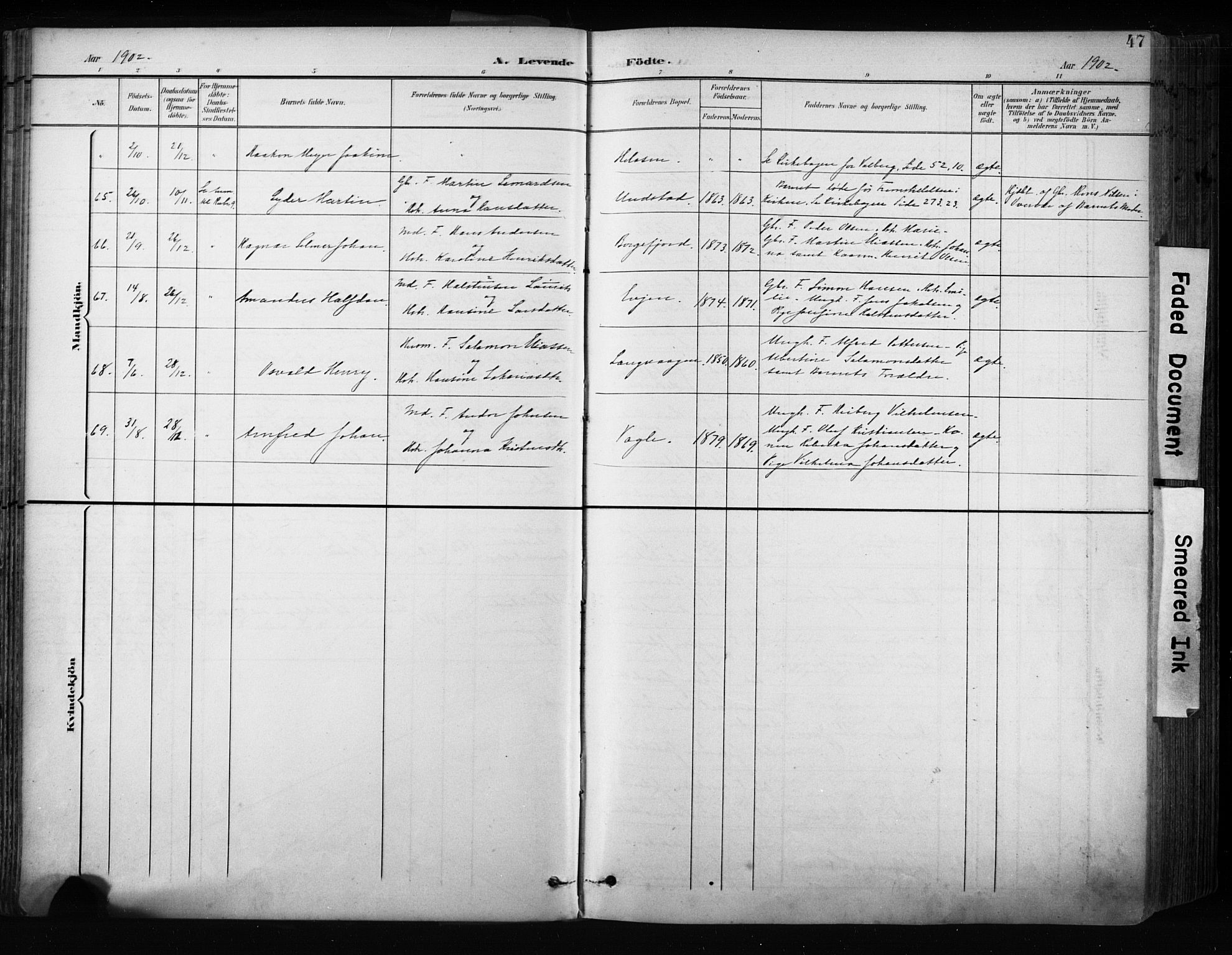 Ministerialprotokoller, klokkerbøker og fødselsregistre - Nordland, AV/SAT-A-1459/880/L1134: Ministerialbok nr. 880A08, 1899-1908, s. 47