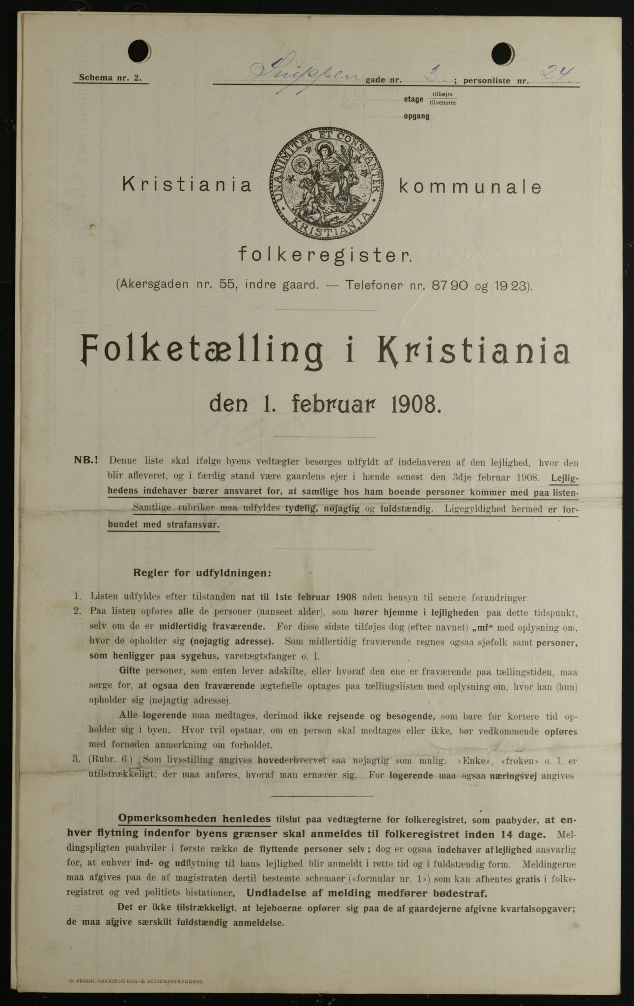 OBA, Kommunal folketelling 1.2.1908 for Kristiania kjøpstad, 1908, s. 88175