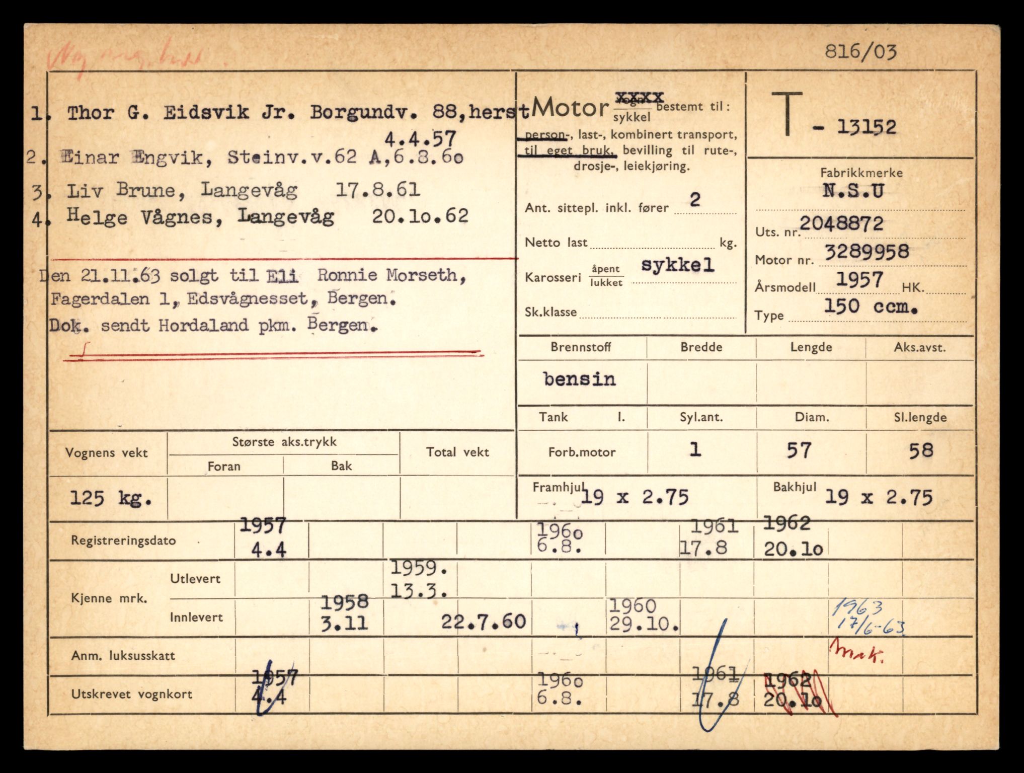Møre og Romsdal vegkontor - Ålesund trafikkstasjon, AV/SAT-A-4099/F/Fe/L0037: Registreringskort for kjøretøy T 13031 - T 13179, 1927-1998, s. 2363