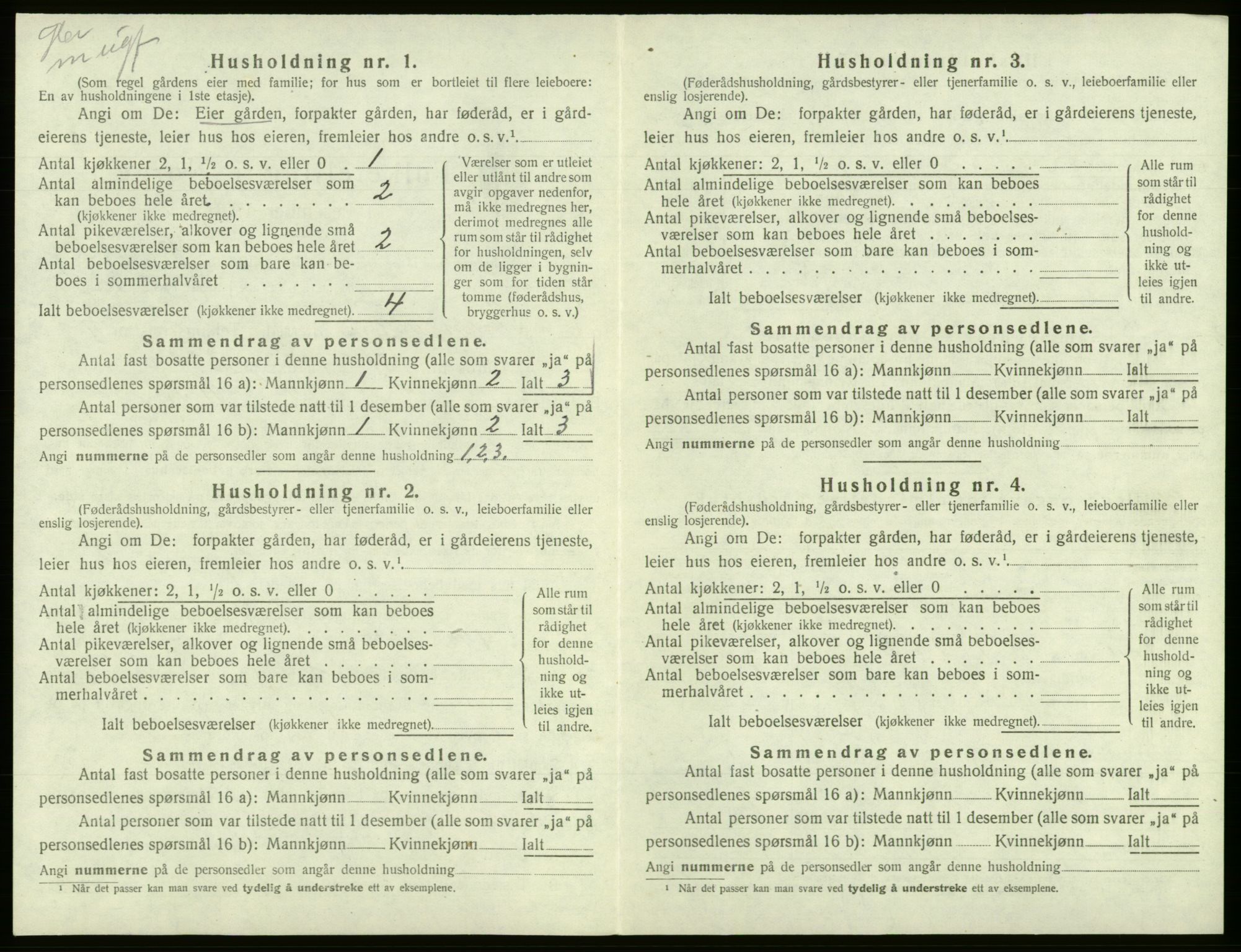 SAB, Folketelling 1920 for 1240 Strandvik herred, 1920, s. 454