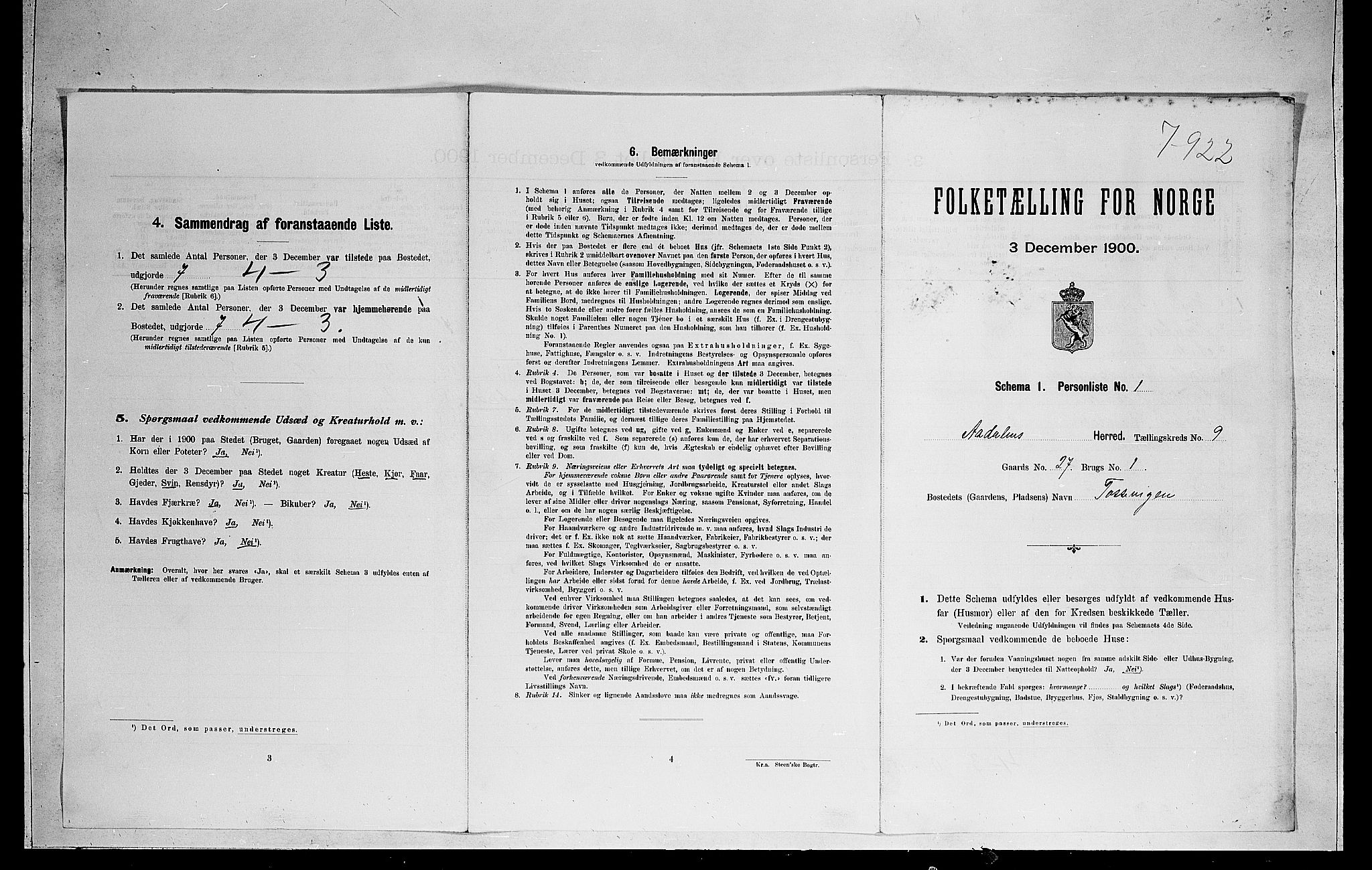 RA, Folketelling 1900 for 0614 Ådal herred, 1900, s. 590