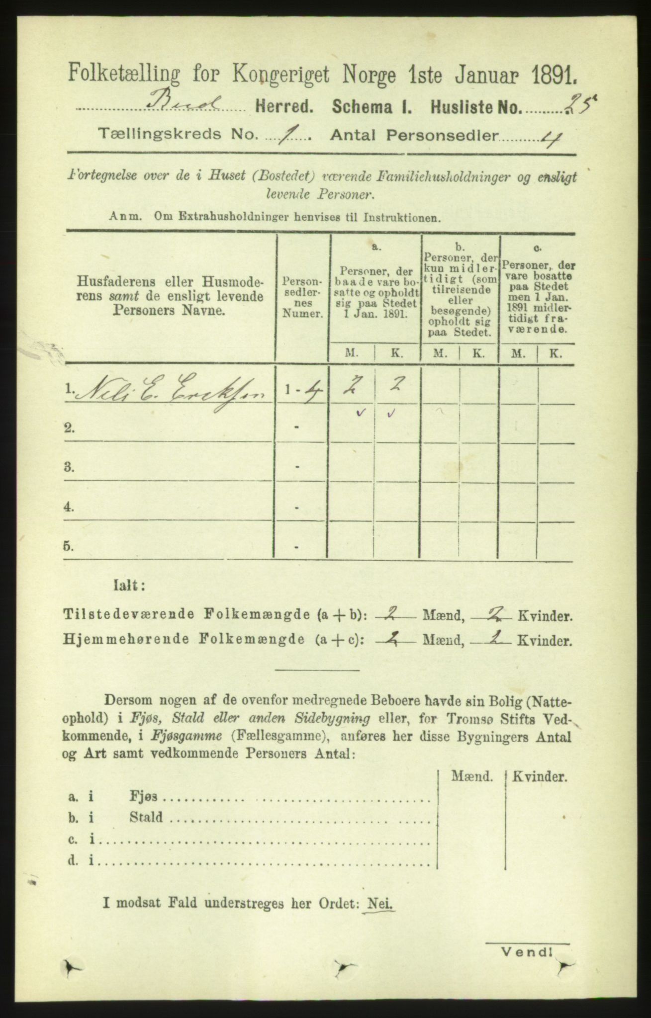 RA, Folketelling 1891 for 1549 Bud herred, 1891, s. 43