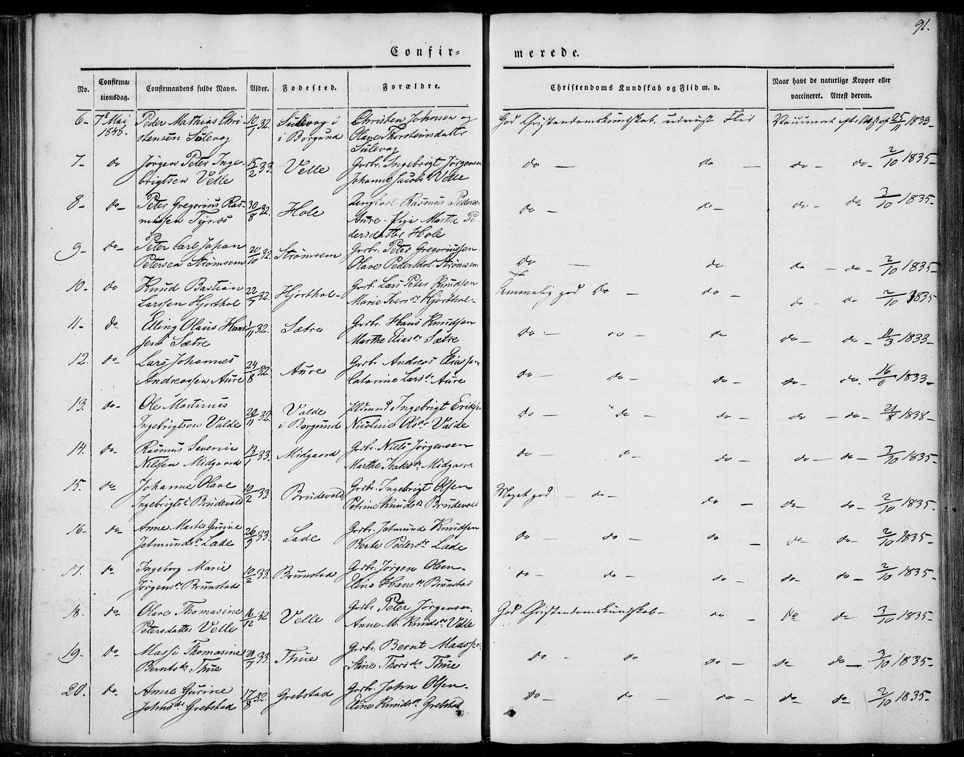 Ministerialprotokoller, klokkerbøker og fødselsregistre - Møre og Romsdal, SAT/A-1454/522/L0312: Ministerialbok nr. 522A07, 1843-1851, s. 91