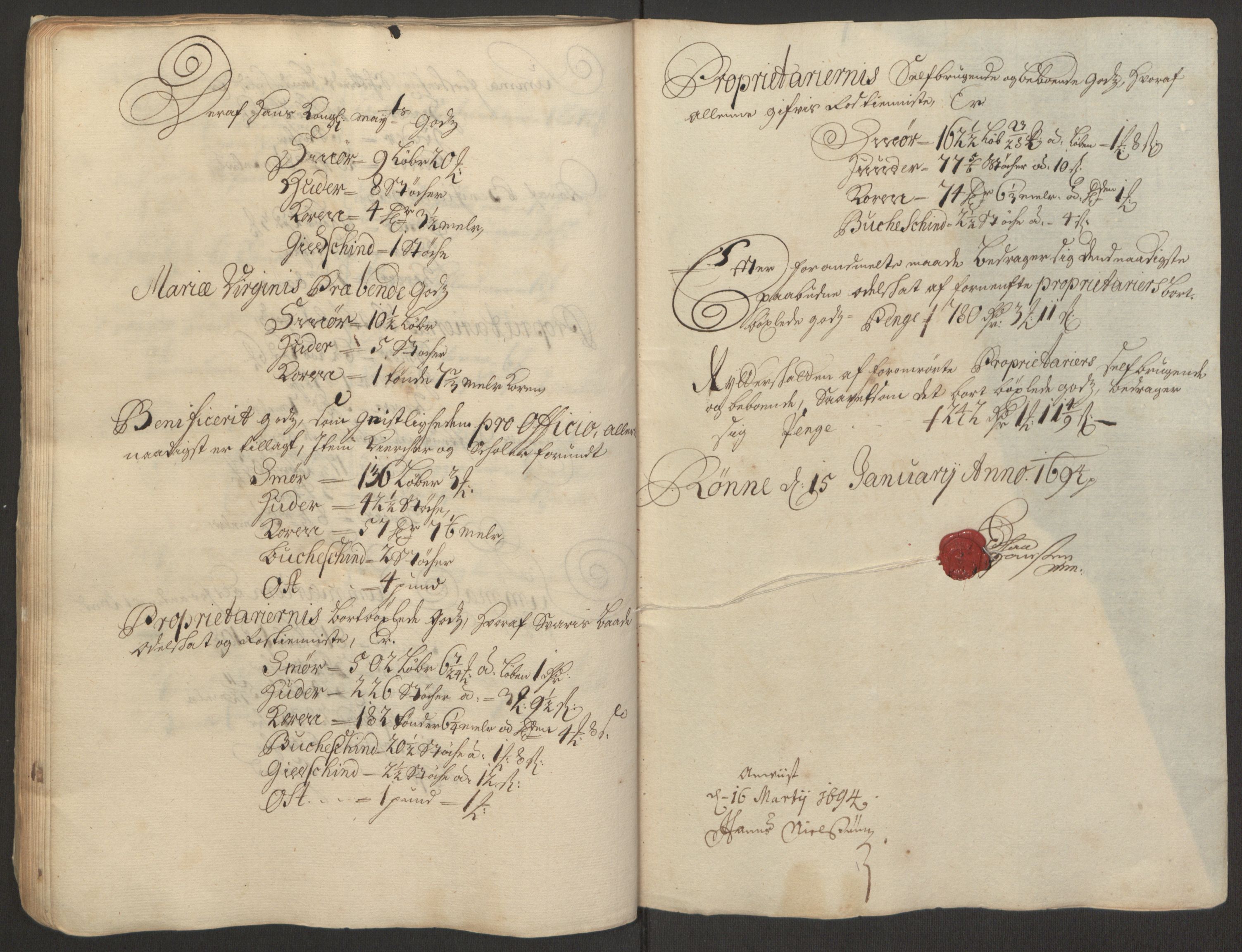 Rentekammeret inntil 1814, Reviderte regnskaper, Fogderegnskap, RA/EA-4092/R52/L3307: Fogderegnskap Sogn, 1693-1694, s. 96