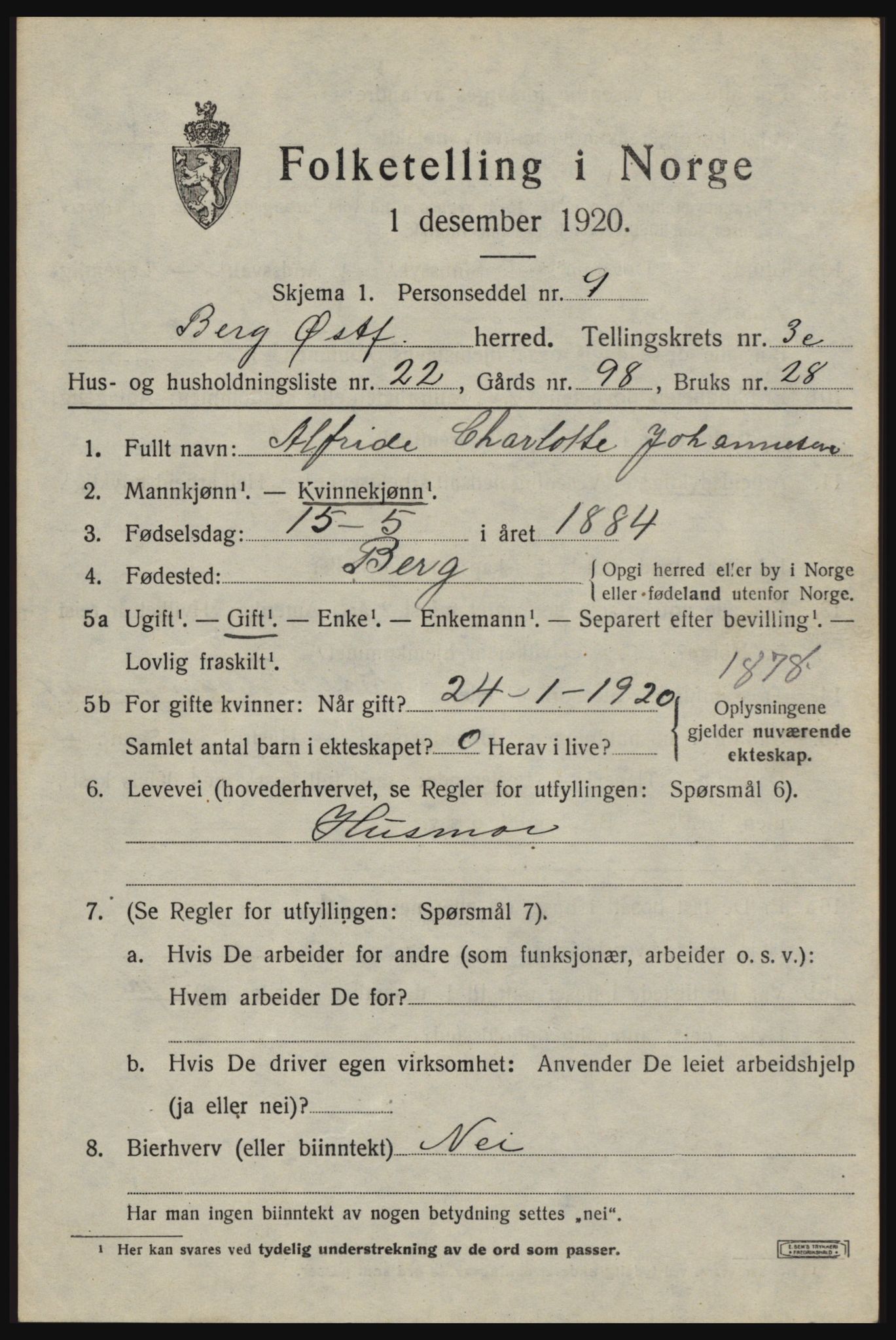 SAO, Folketelling 1920 for 0116 Berg herred, 1920, s. 7351