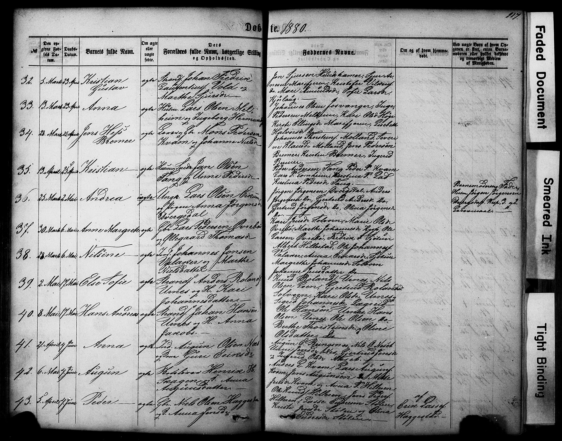 Hafslo sokneprestembete, AV/SAB-A-80301/H/Hab/Haba/L0001: Klokkerbok nr. A 1, 1866-1908, s. 117