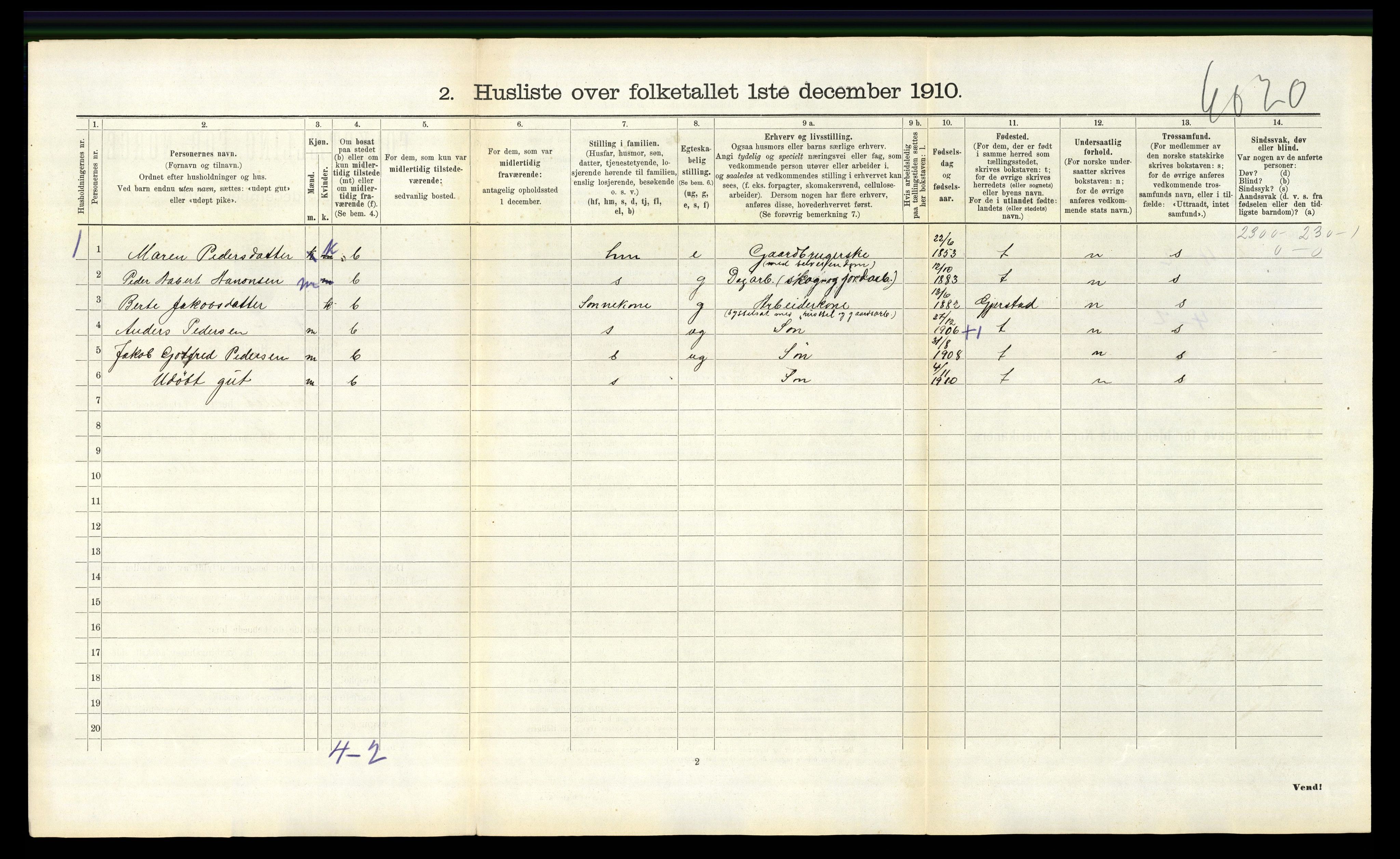 RA, Folketelling 1910 for 0913 Søndeled herred, 1910, s. 899