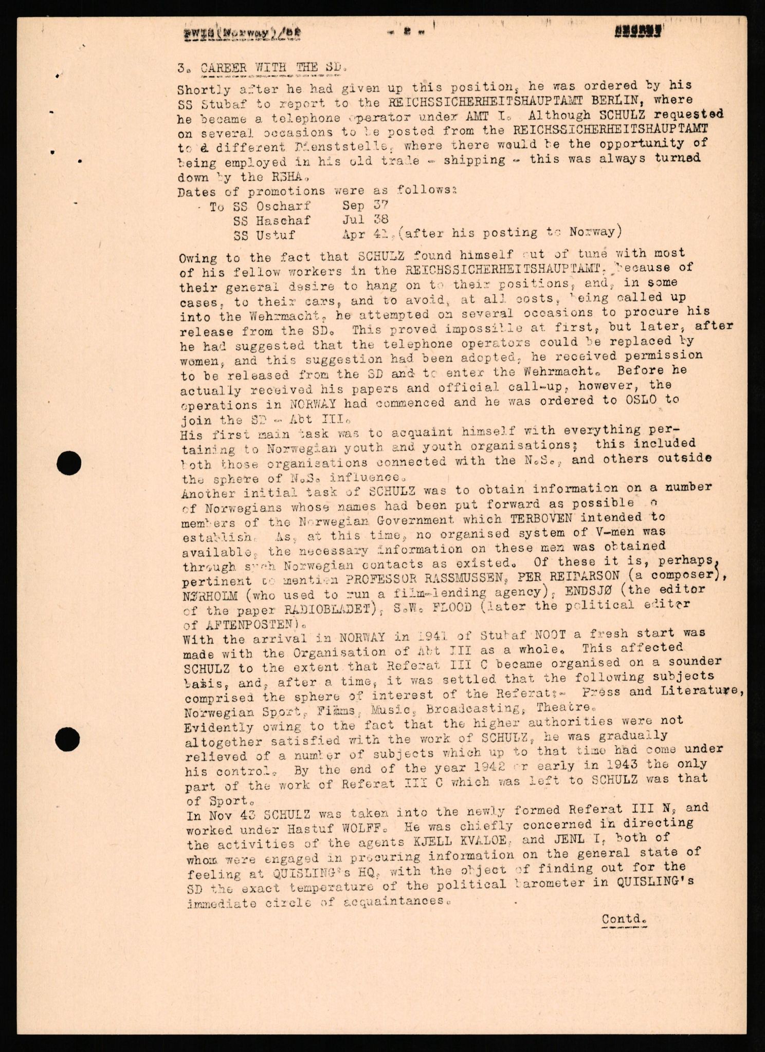 Forsvaret, Forsvarets overkommando II, AV/RA-RAFA-3915/D/Db/L0030: CI Questionaires. Tyske okkupasjonsstyrker i Norge. Tyskere., 1945-1946, s. 360