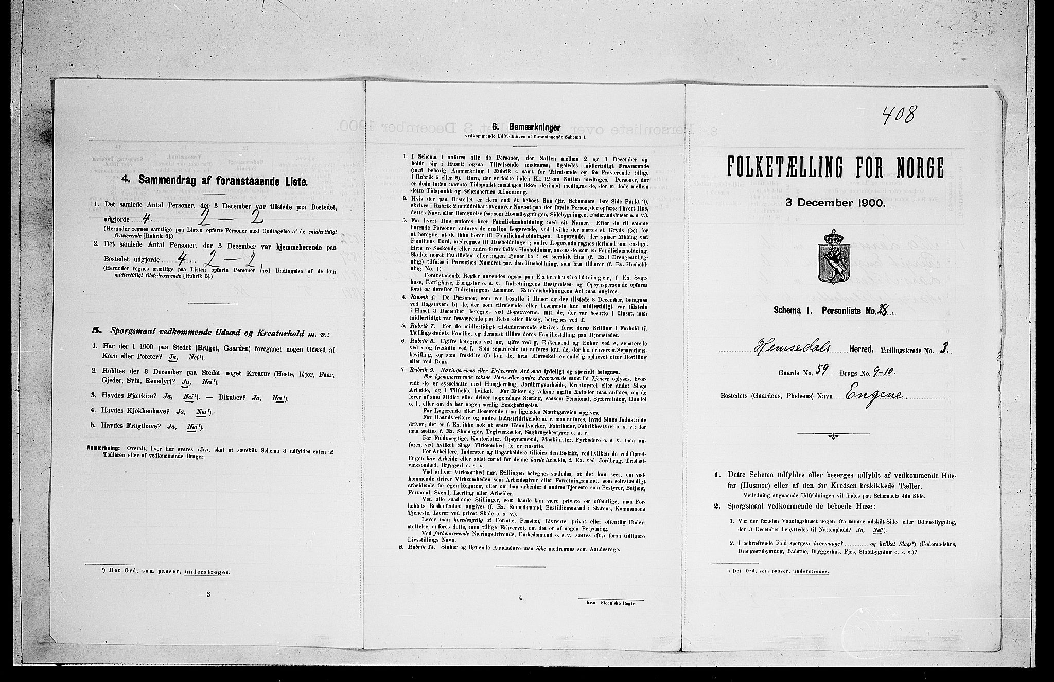 RA, Folketelling 1900 for 0618 Hemsedal herred, 1900, s. 176