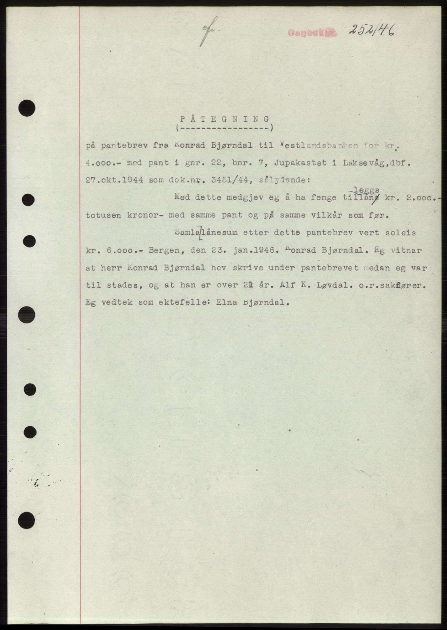 Midhordland sorenskriveri, SAB/A-3001/1/G/Gb/Gbo/L0003: Pantebok nr. B20-21, 1946-1946