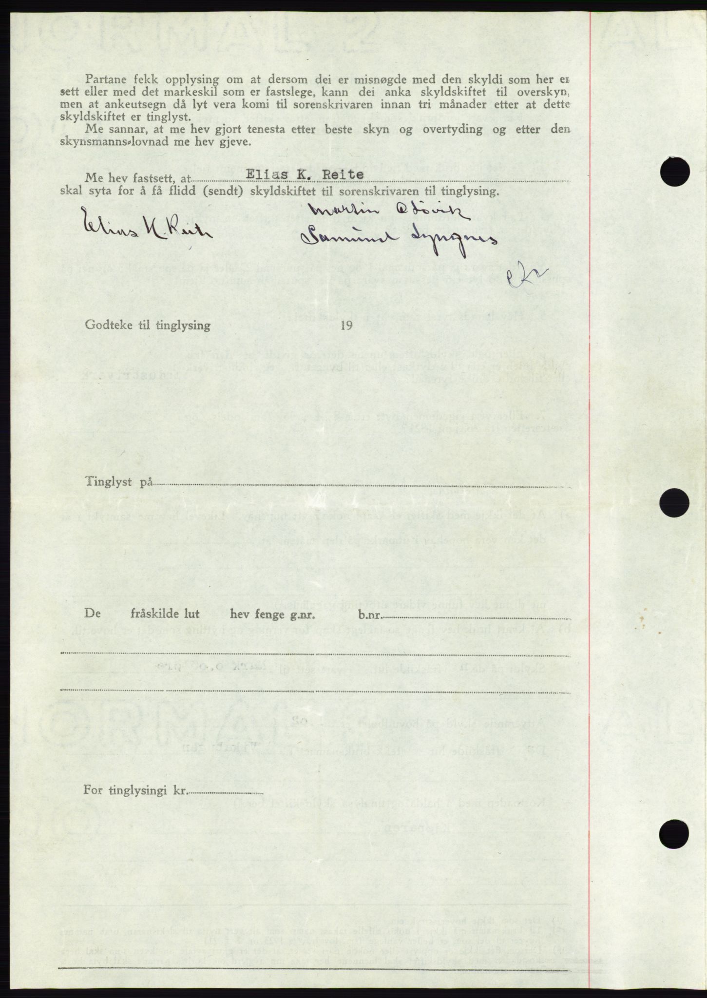 Søre Sunnmøre sorenskriveri, AV/SAT-A-4122/1/2/2C/L0081: Pantebok nr. 7A, 1947-1948, Dagboknr: 1061/1947