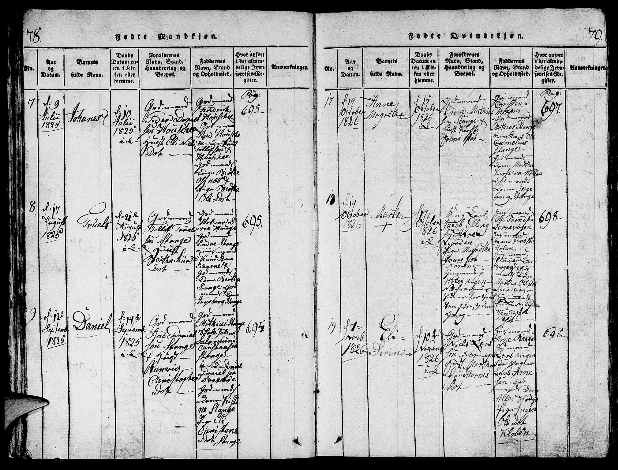 Torvastad sokneprestkontor, AV/SAST-A -101857/H/Ha/Hab/L0001: Klokkerbok nr. B 1 /1, 1817-1835, s. 78-79