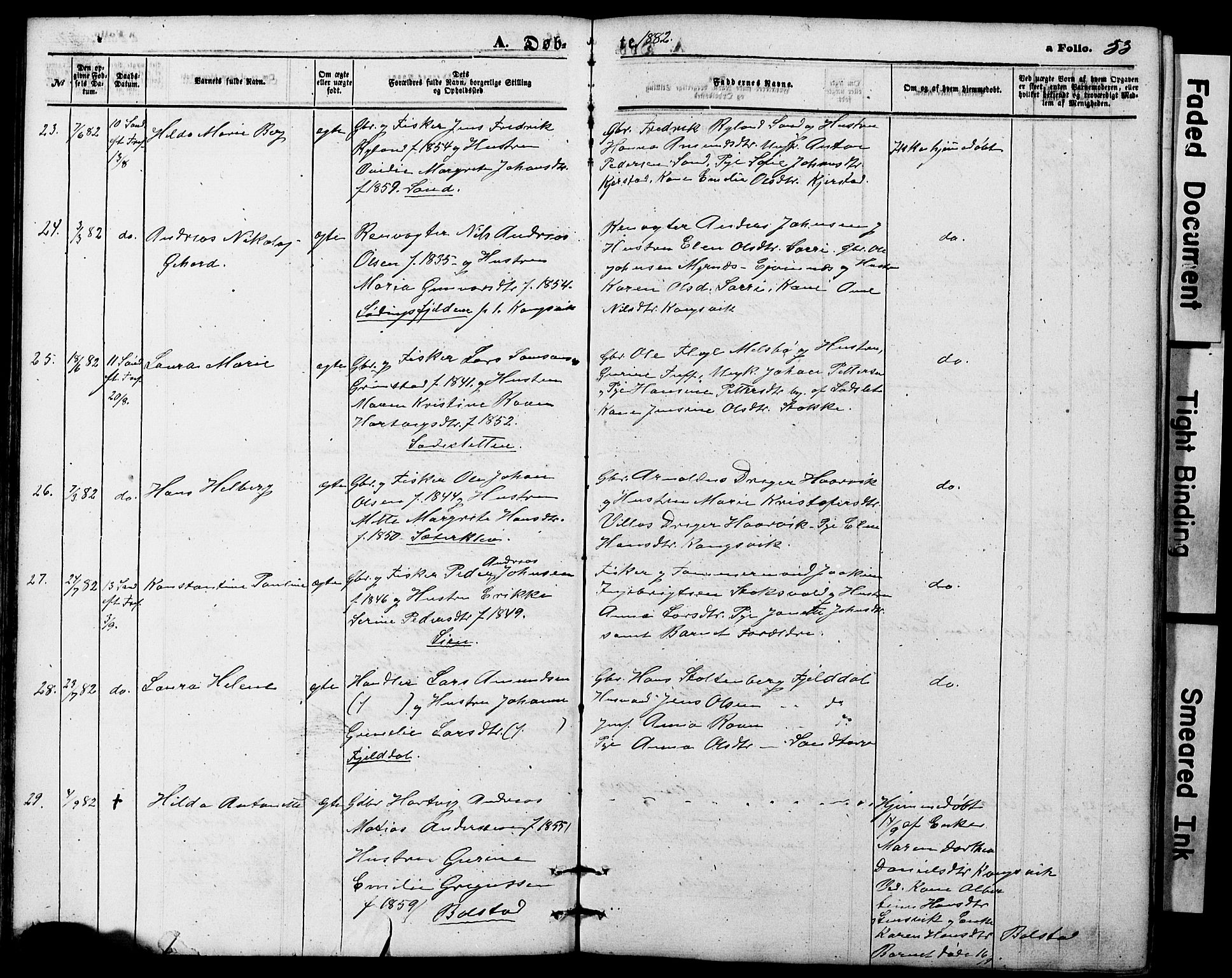 Ministerialprotokoller, klokkerbøker og fødselsregistre - Nordland, AV/SAT-A-1459/865/L0930: Klokkerbok nr. 865C02, 1866-1884, s. 53