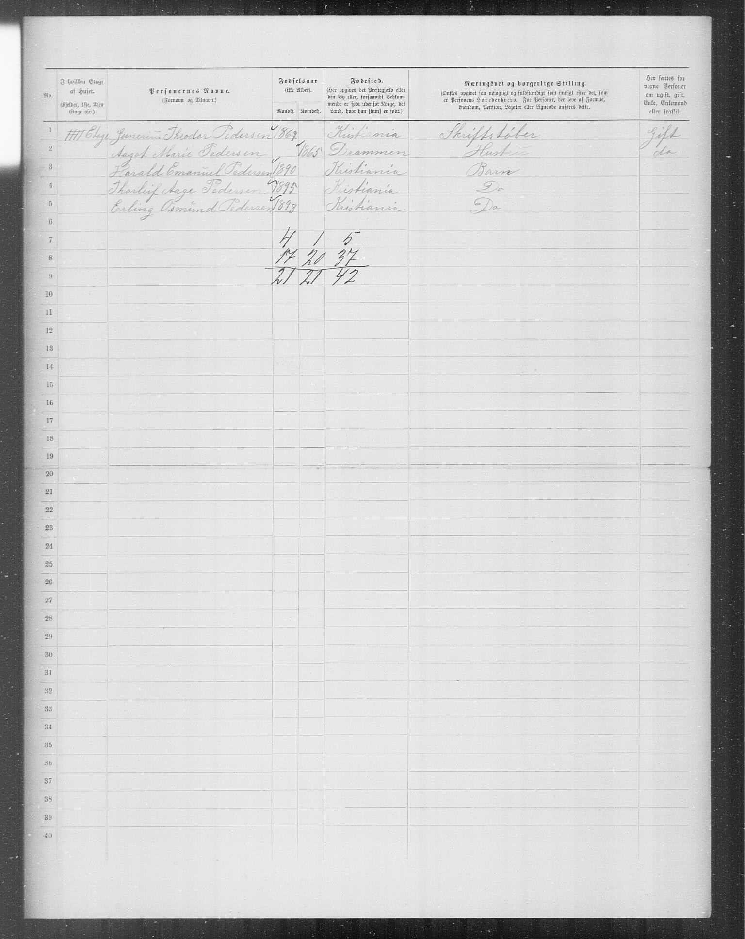 OBA, Kommunal folketelling 31.12.1899 for Kristiania kjøpstad, 1899, s. 8565