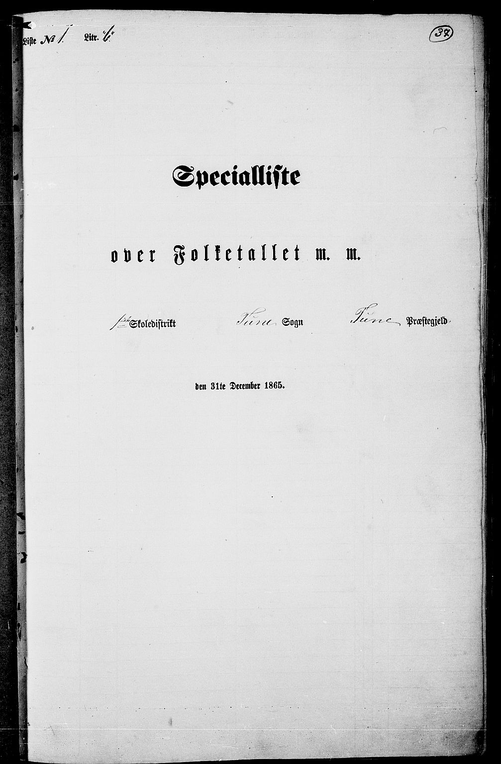 RA, Folketelling 1865 for 0130P Tune prestegjeld, 1865, s. 34