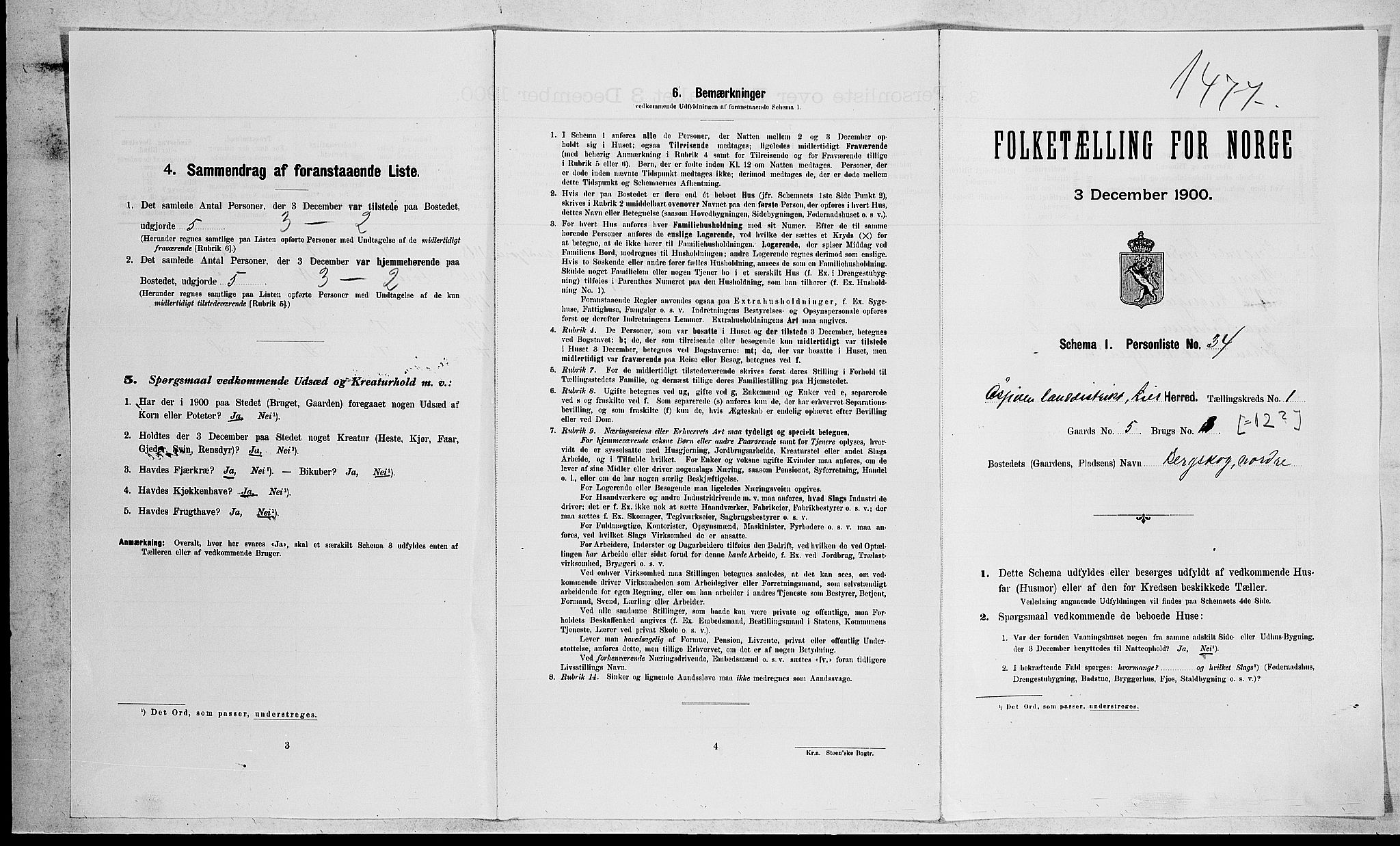 RA, Folketelling 1900 for 0626 Lier herred, 1900, s. 105