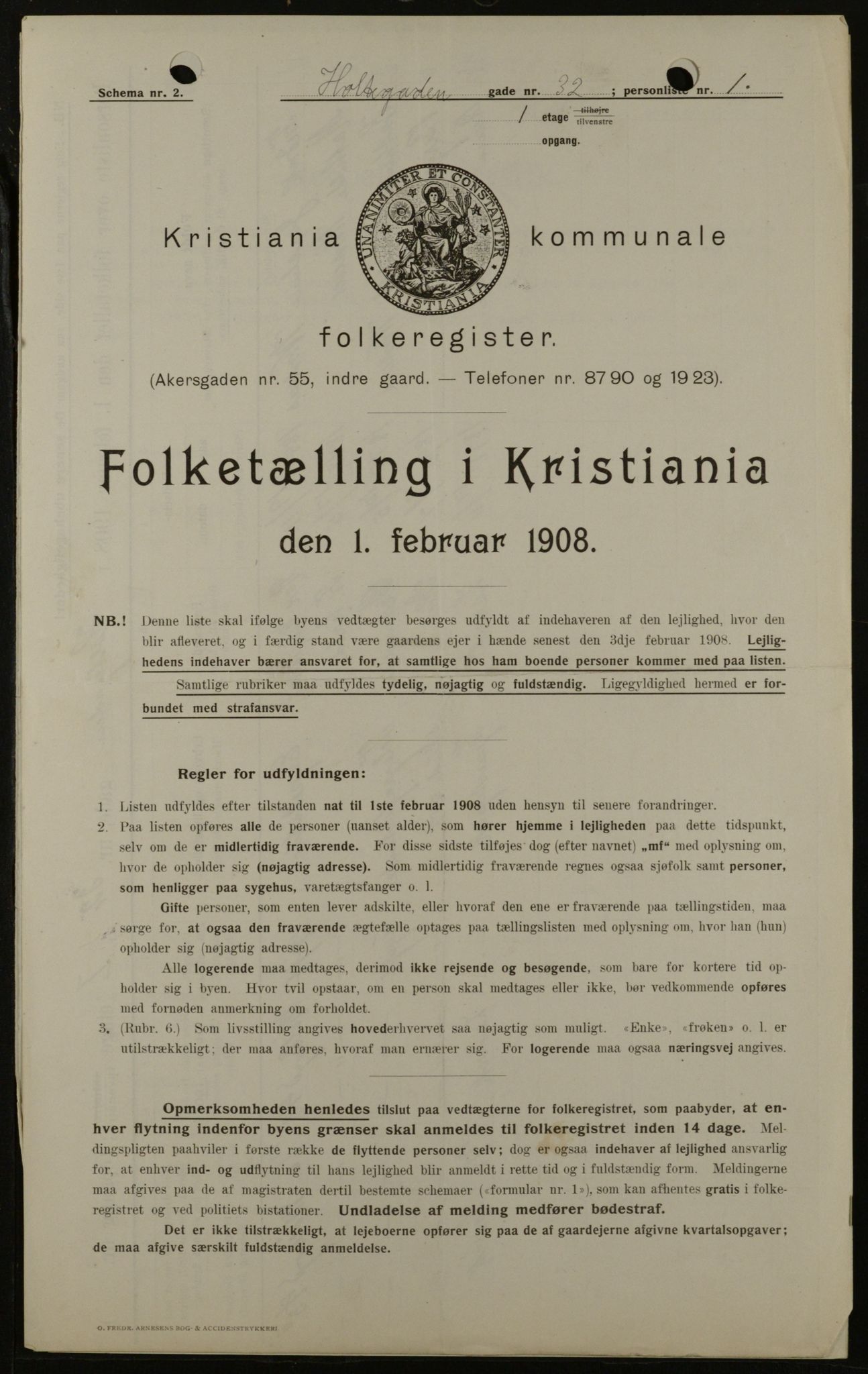 OBA, Kommunal folketelling 1.2.1908 for Kristiania kjøpstad, 1908, s. 37226