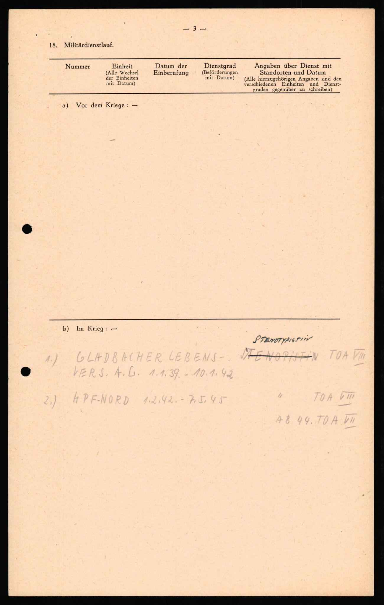 Forsvaret, Forsvarets overkommando II, RA/RAFA-3915/D/Db/L0022: CI Questionaires. Tyske okkupasjonsstyrker i Norge. Tyskere., 1945-1946, s. 173