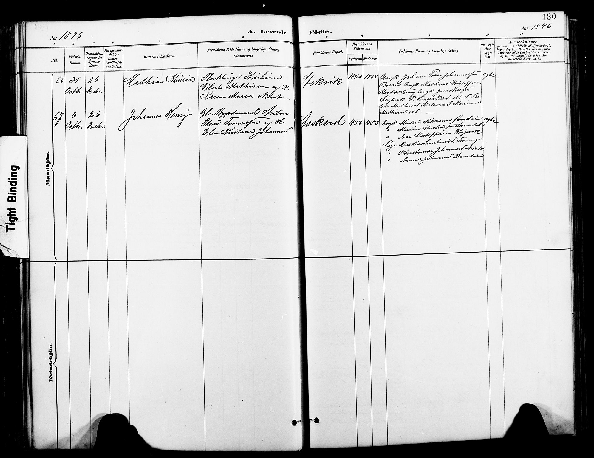 Ministerialprotokoller, klokkerbøker og fødselsregistre - Nordland, SAT/A-1459/827/L0421: Klokkerbok nr. 827C10, 1887-1906, s. 130