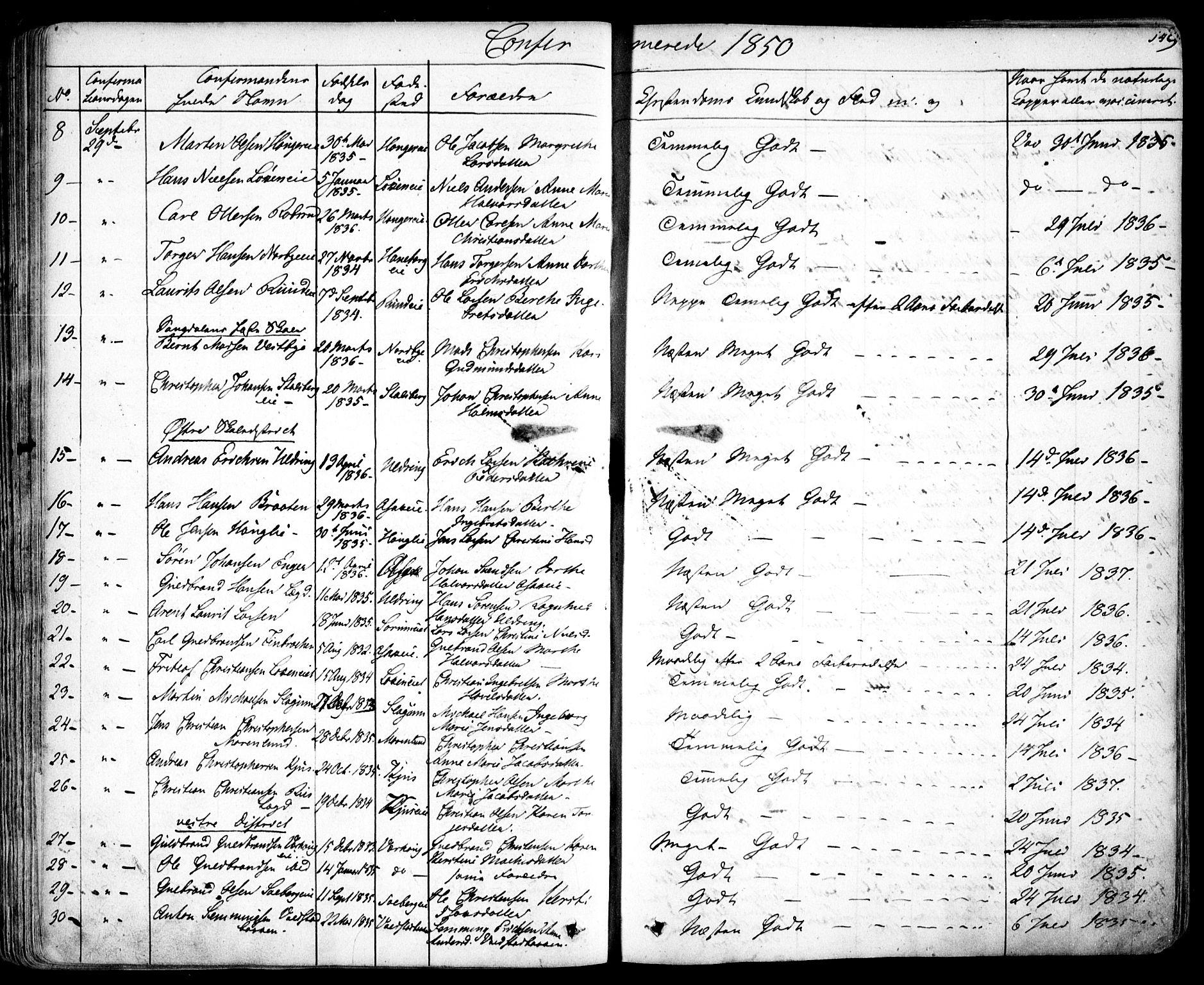 Skedsmo prestekontor Kirkebøker, AV/SAO-A-10033a/F/Fa/L0009: Ministerialbok nr. I 9, 1830-1853, s. 149
