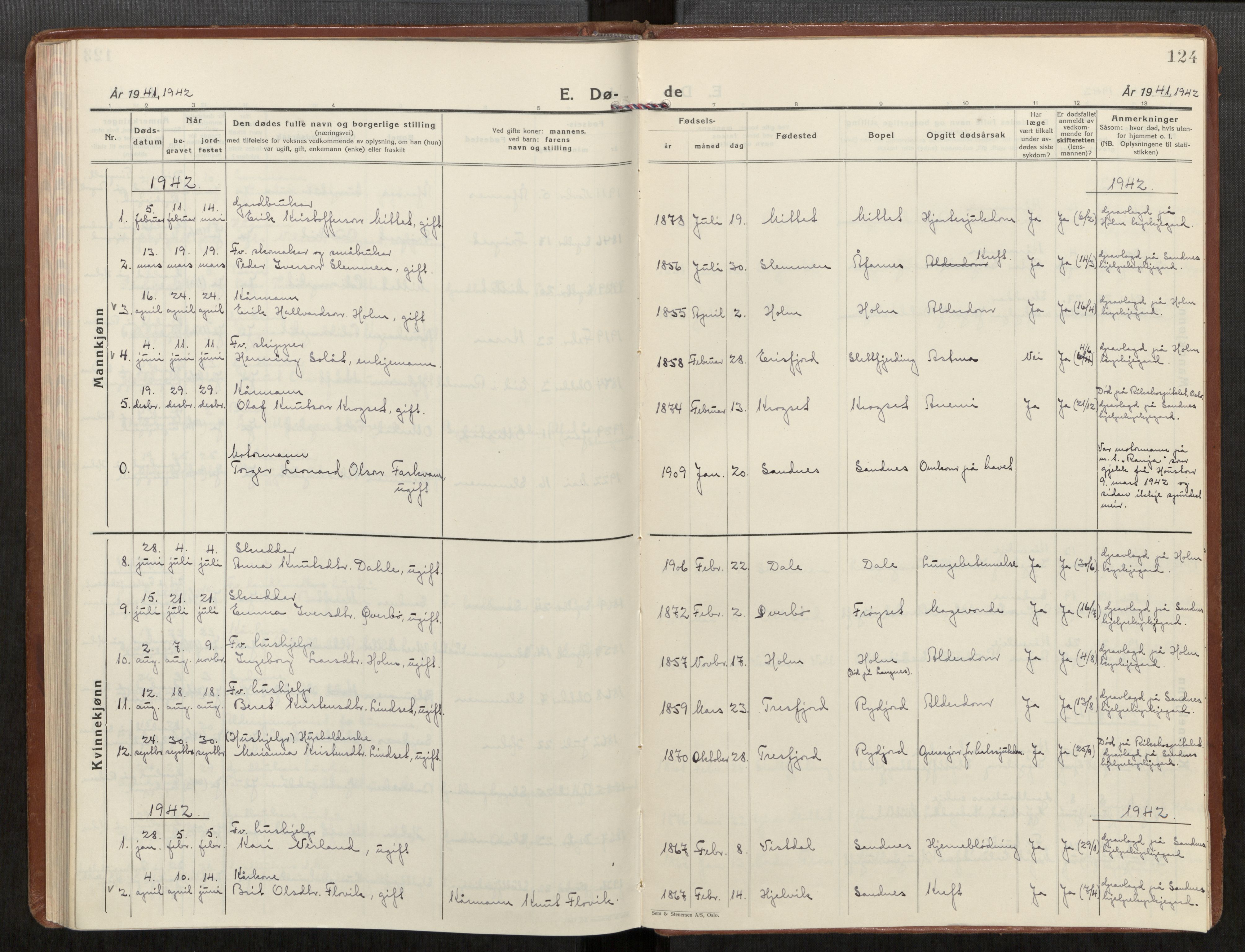 Ministerialprotokoller, klokkerbøker og fødselsregistre - Møre og Romsdal, AV/SAT-A-1454/549/L0619: Ministerialbok nr. 549A02, 1928-1951, s. 124