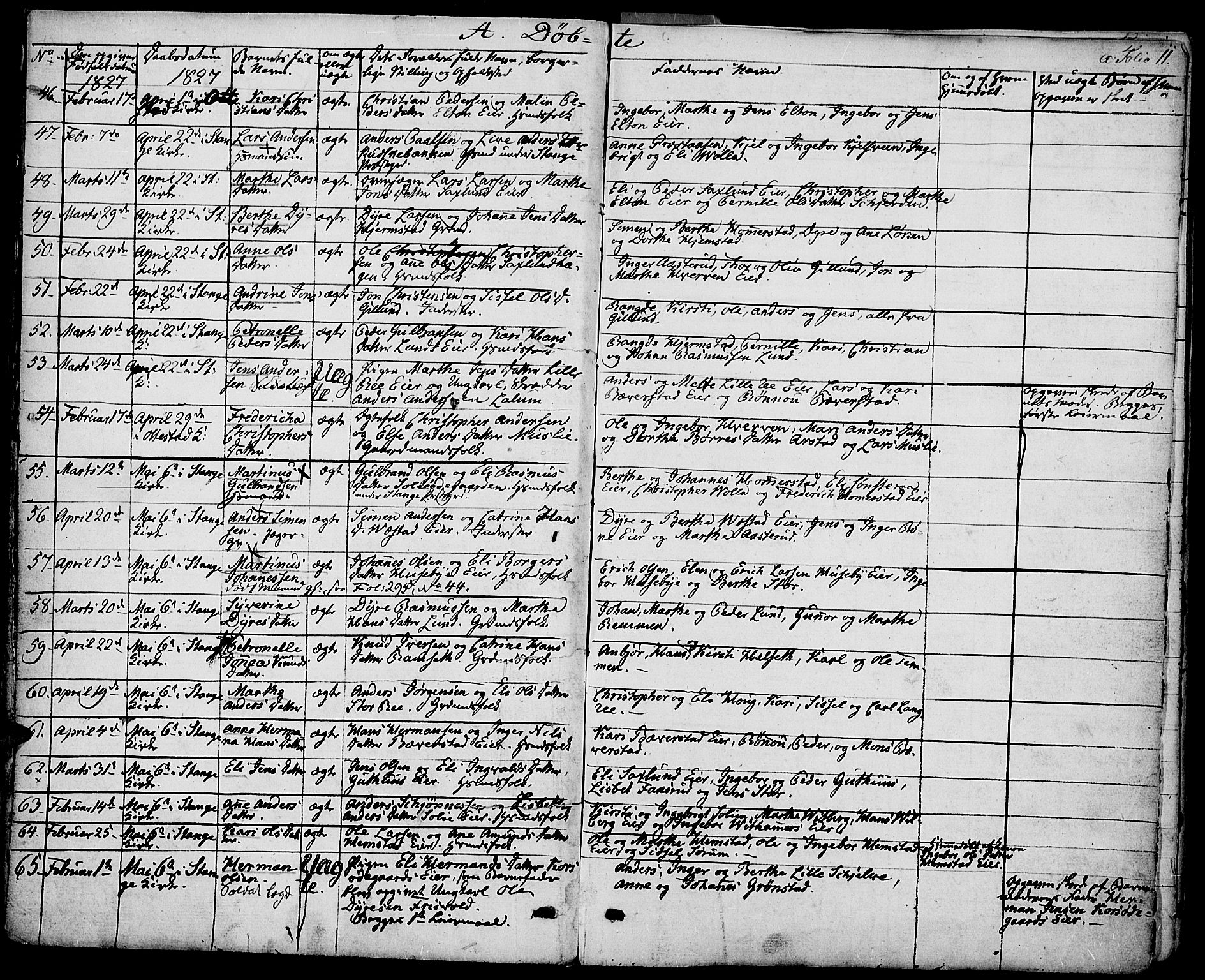 Stange prestekontor, AV/SAH-PREST-002/K/L0009: Ministerialbok nr. 9, 1826-1835, s. 11