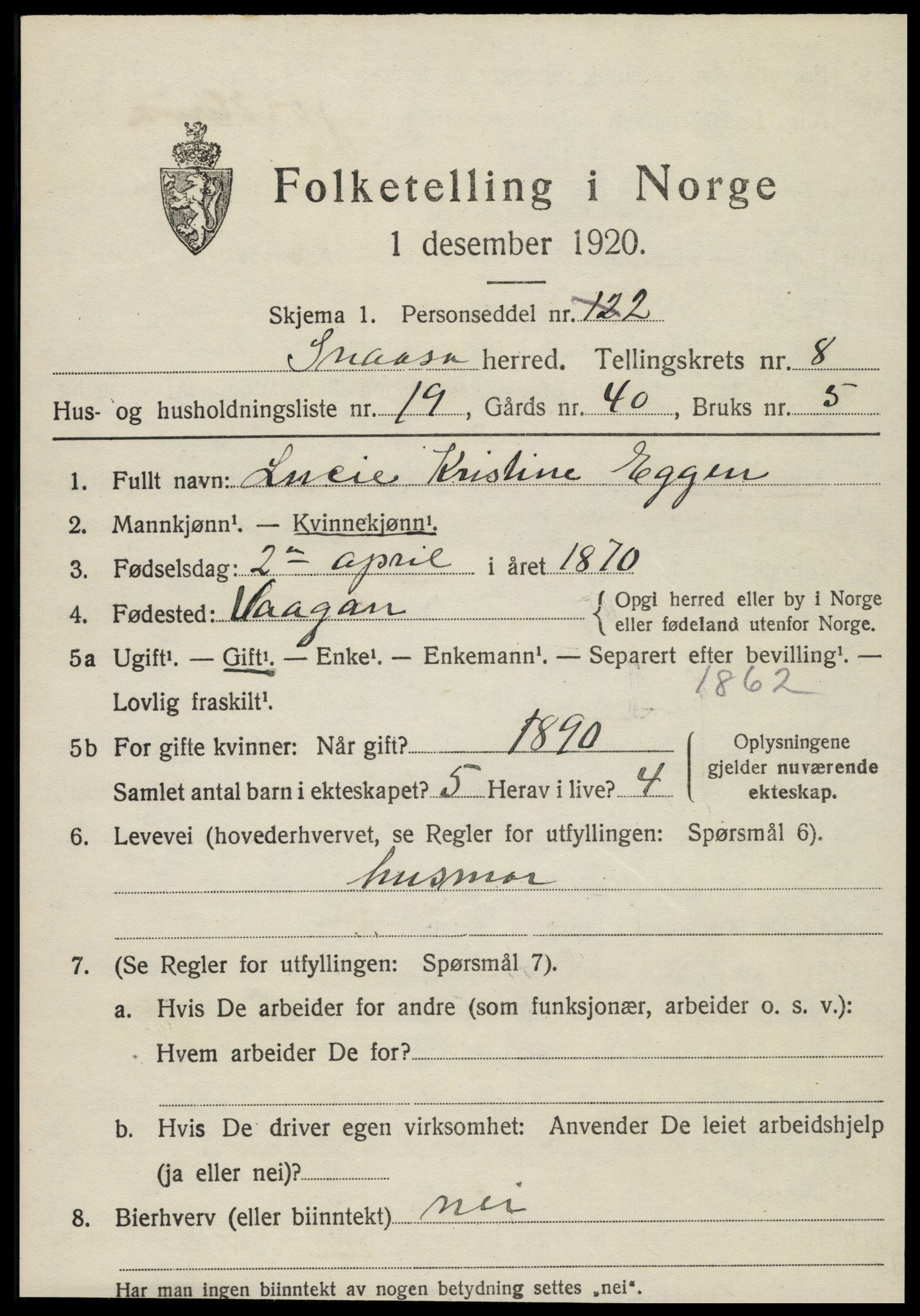 SAT, Folketelling 1920 for 1736 Snåsa herred, 1920, s. 3410