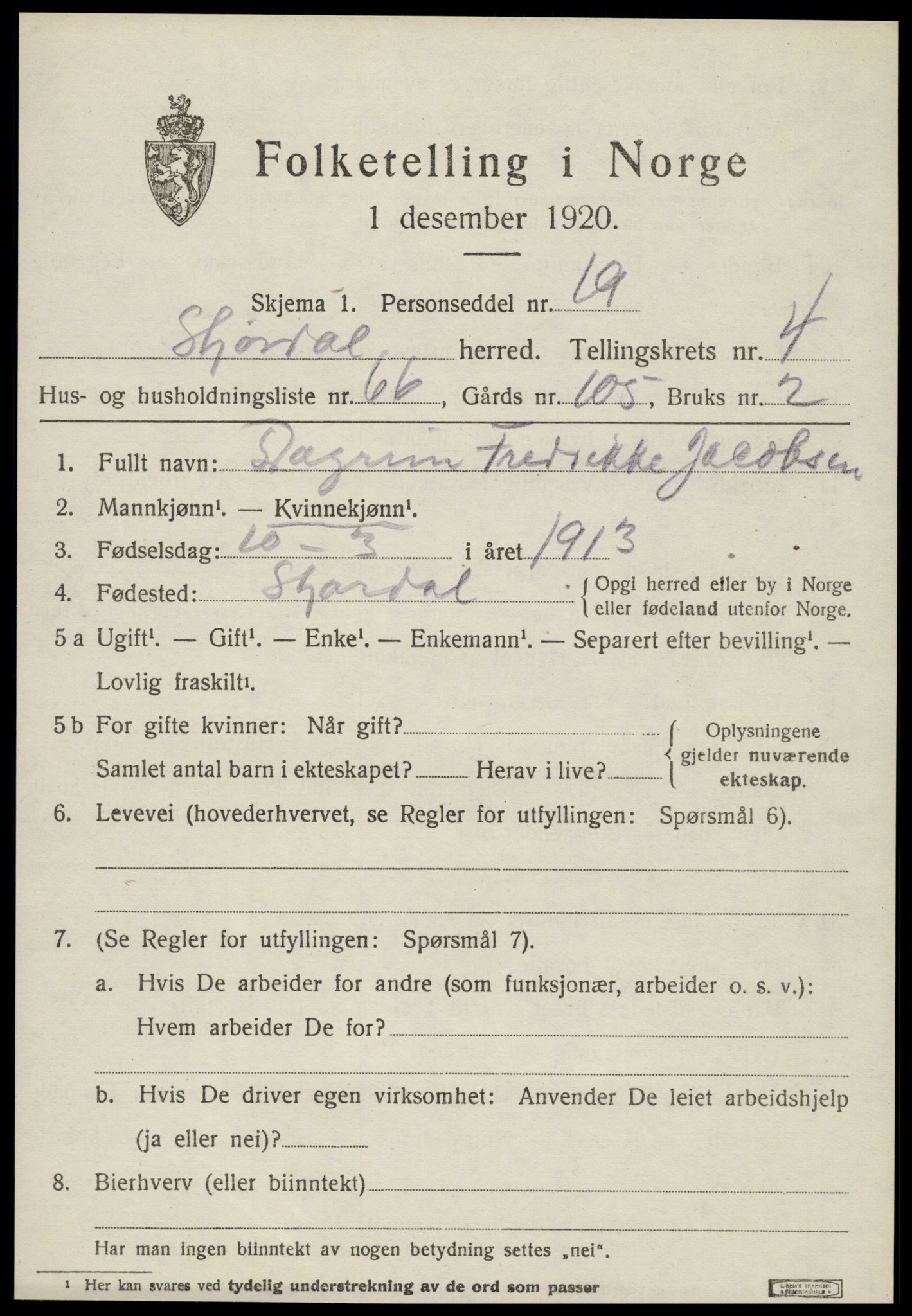 SAT, Folketelling 1920 for 1714 Stjørdal herred, 1920, s. 5330