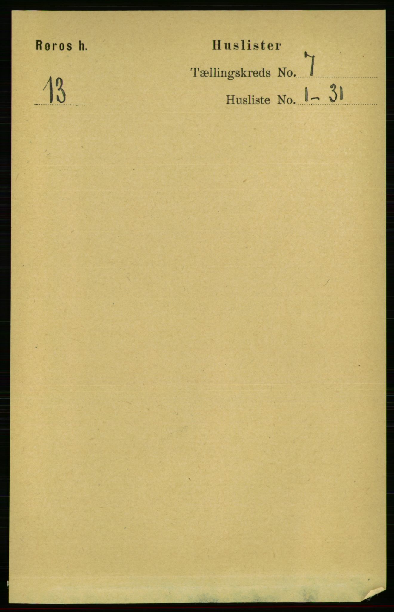 RA, Folketelling 1891 for 1640 Røros herred, 1891, s. 1340