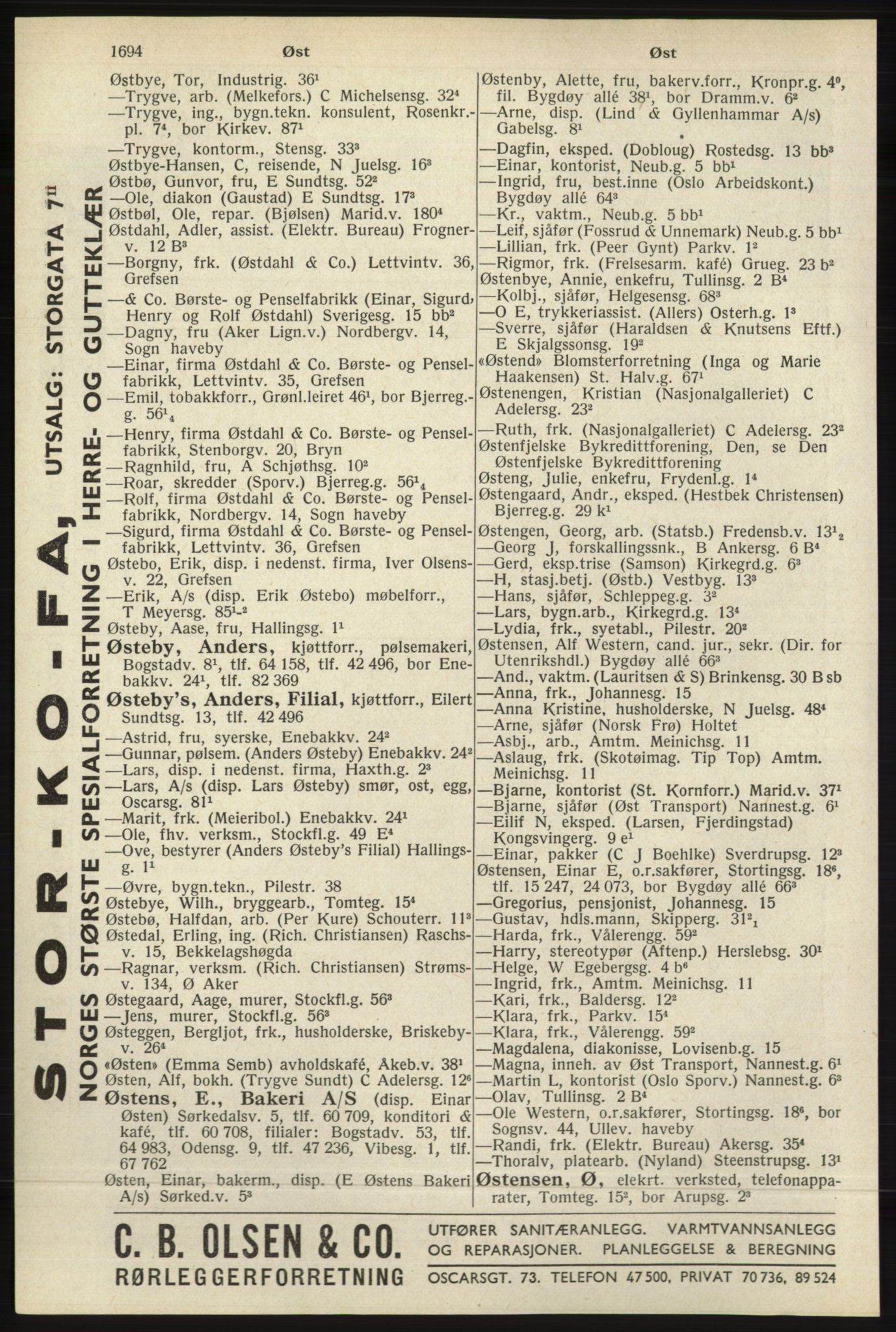 Kristiania/Oslo adressebok, PUBL/-, 1940, s. 1712