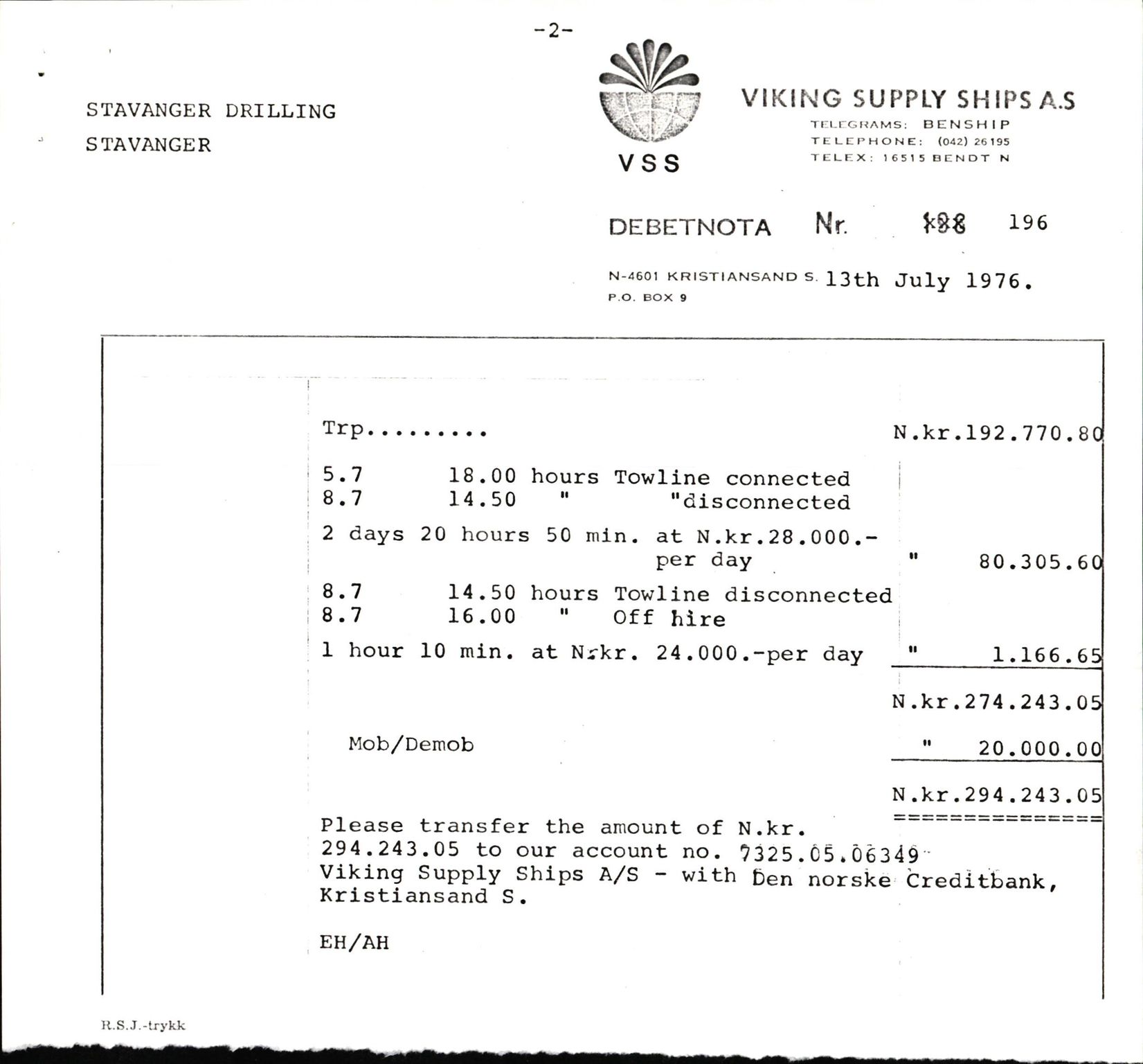 Pa 1503 - Stavanger Drilling AS, AV/SAST-A-101906/2/E/Eb/Eba/L0004: Sak og korrespondanse, 1976-1980