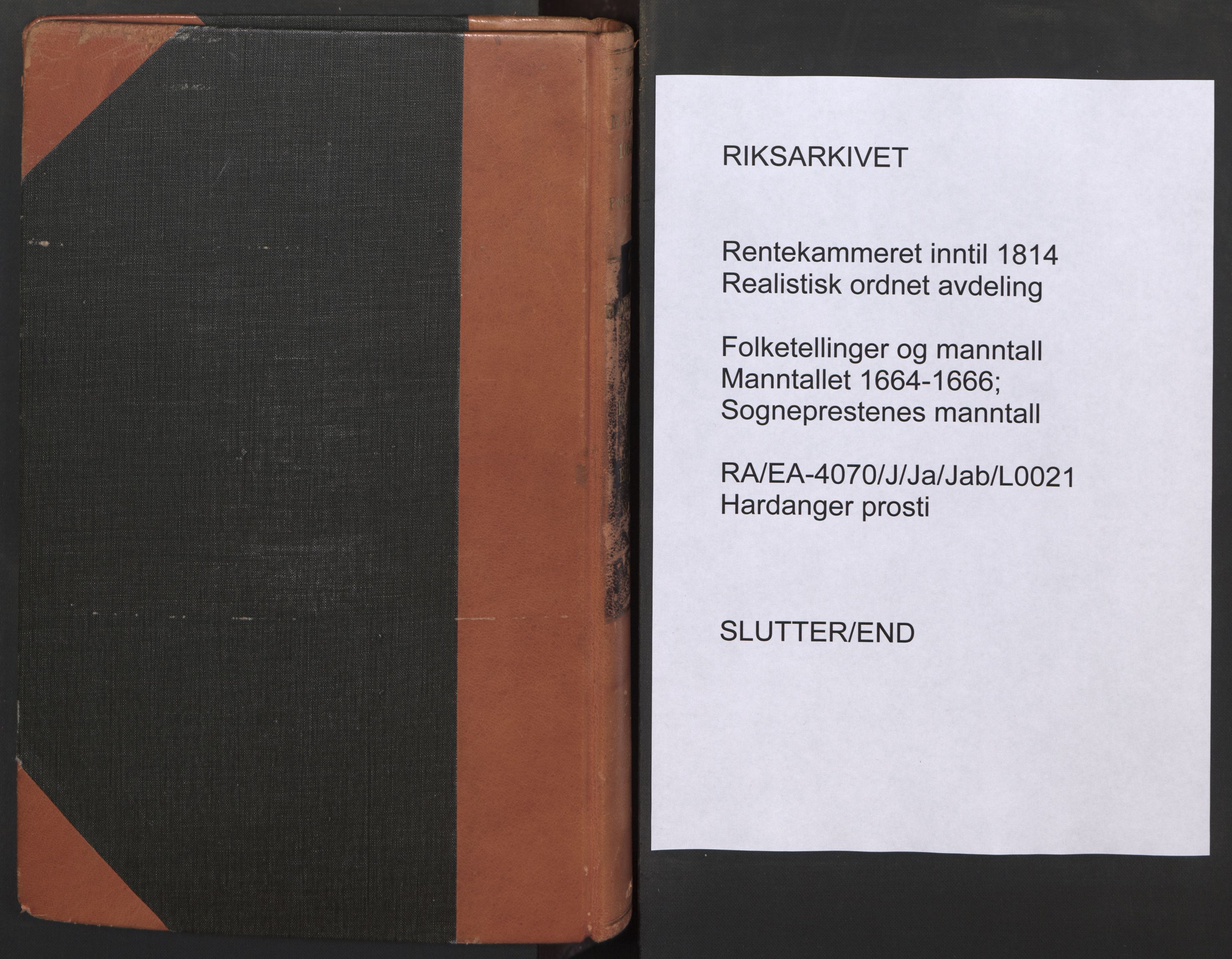 RA, Sogneprestenes manntall 1664-1666, nr. 21: Hardanger prosti, 1664-1666