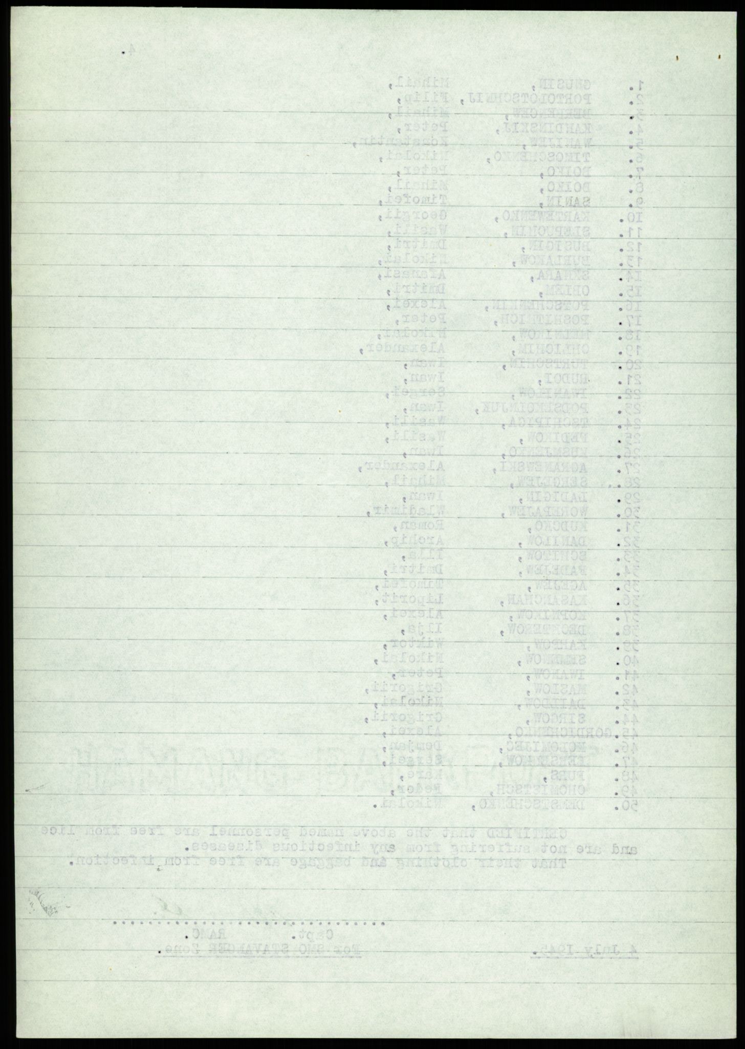 Flyktnings- og fangedirektoratet, Repatrieringskontoret, AV/RA-S-1681/D/Db/L0022: Displaced Persons (DPs) og sivile tyskere, 1945-1948, s. 497