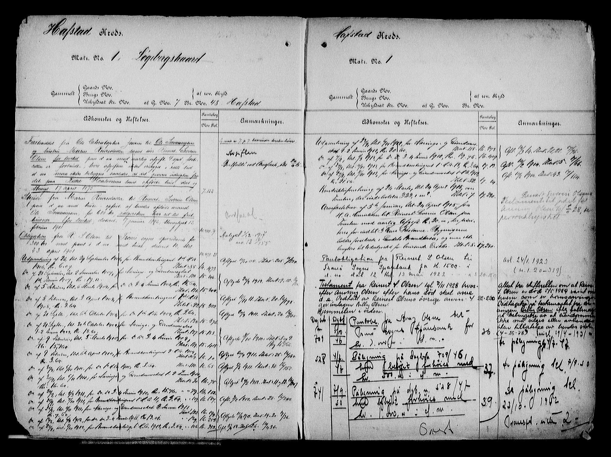 Arendal byfogd, AV/SAK-1222-0001/G/Ga/L0015: Panteregister nr. 13, 1860-1960, s. 1