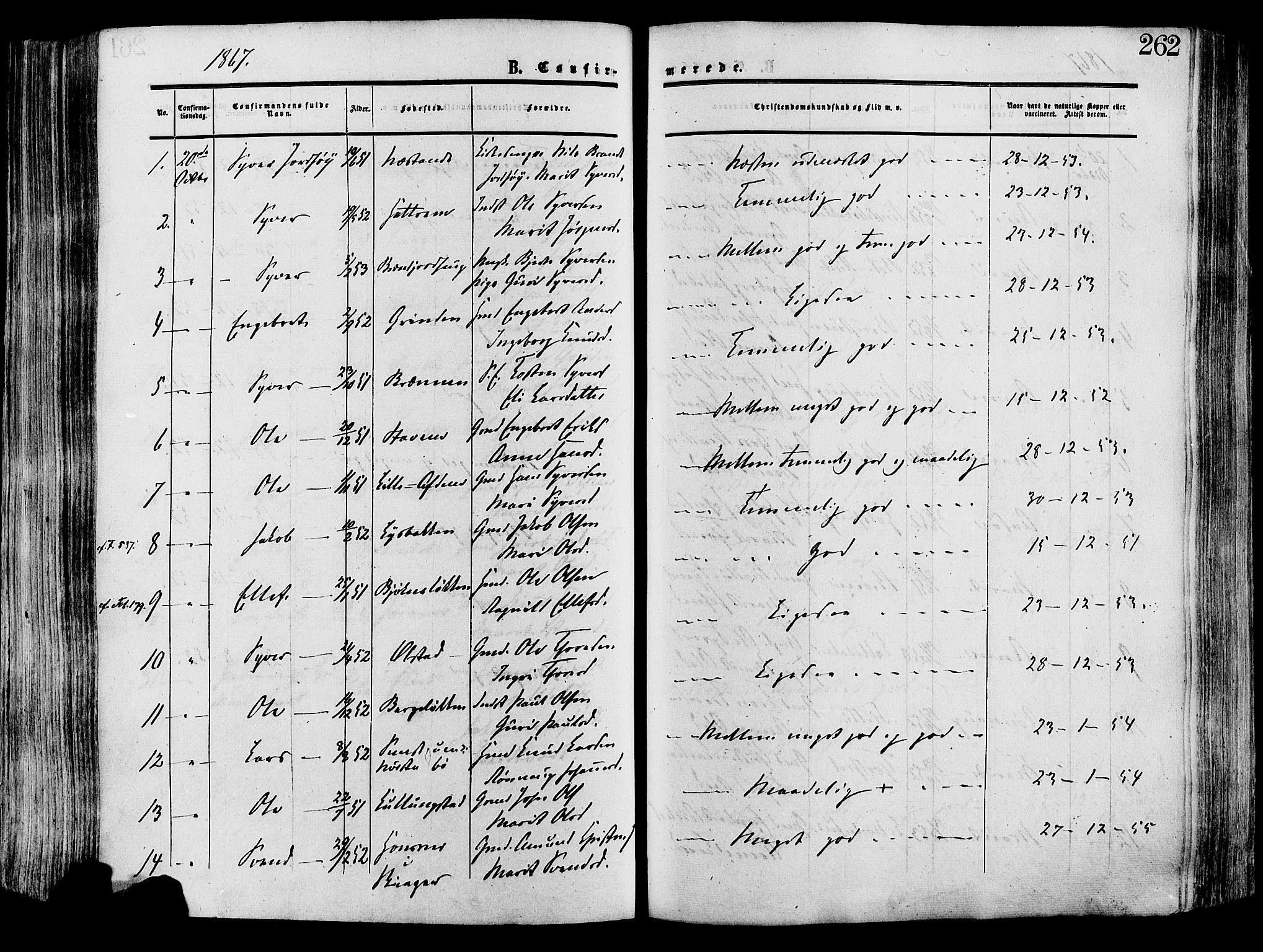 Lesja prestekontor, AV/SAH-PREST-068/H/Ha/Haa/L0008: Ministerialbok nr. 8, 1854-1880, s. 262