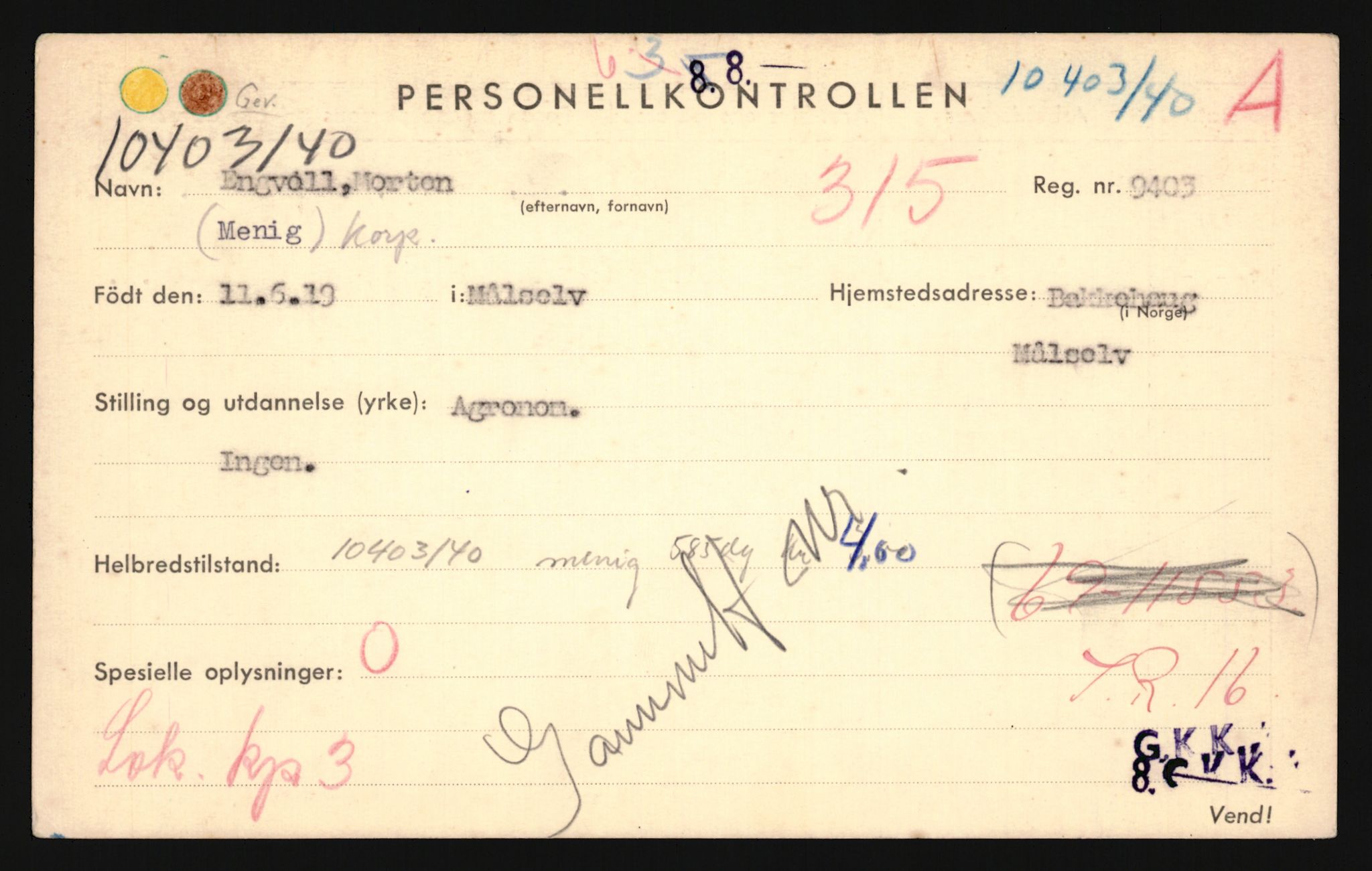 Forsvaret, Troms infanteriregiment nr. 16, AV/RA-RAFA-3146/P/Pa/L0024/0001: Rulleblad / Rulleblad for regimentets menige mannskaper, årsklasse 1940, 1940, s. 34