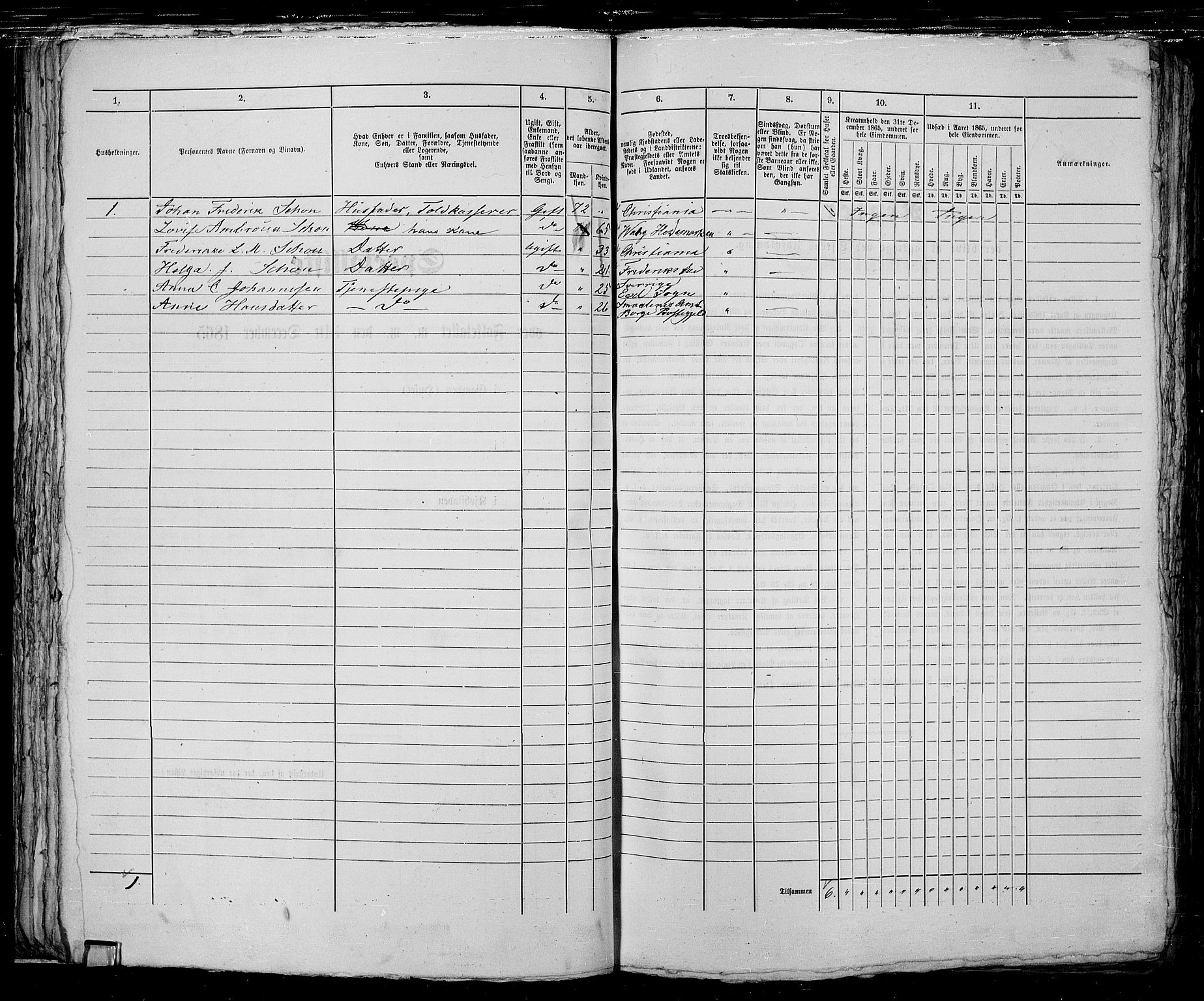 RA, Folketelling 1865 for 0103B Fredrikstad prestegjeld, Fredrikstad kjøpstad, 1865, s. 103