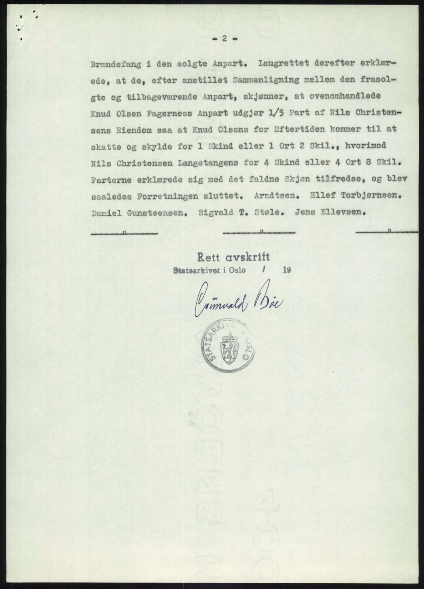 Statsarkivet i Kongsberg, AV/SAKO-A-0001/E/Ee/L0002: Avskrifter, SAO jnr. 961/1954 - 149/1955, 1954-1955, s. 295