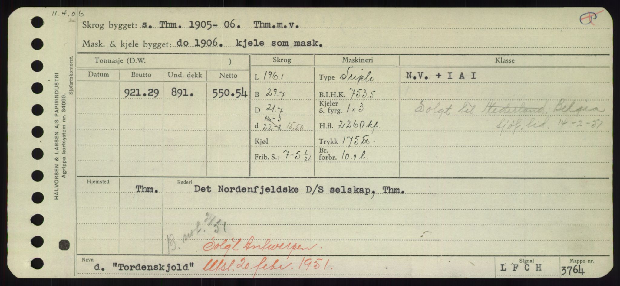 Sjøfartsdirektoratet med forløpere, Skipsmålingen, RA/S-1627/H/Hd/L0039: Fartøy, Ti-Tø, s. 273