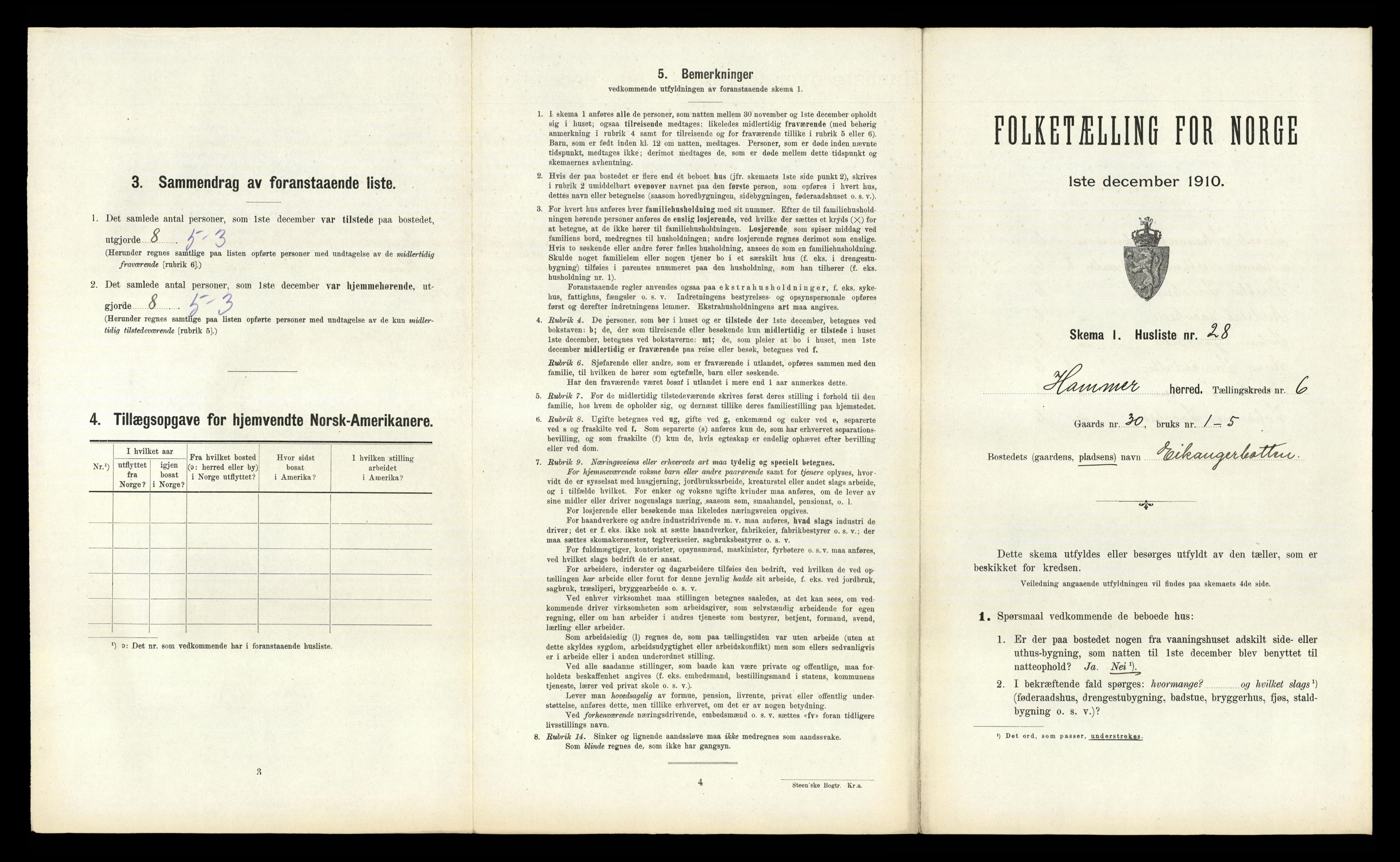 RA, Folketelling 1910 for 1254 Hamre herred, 1910, s. 396