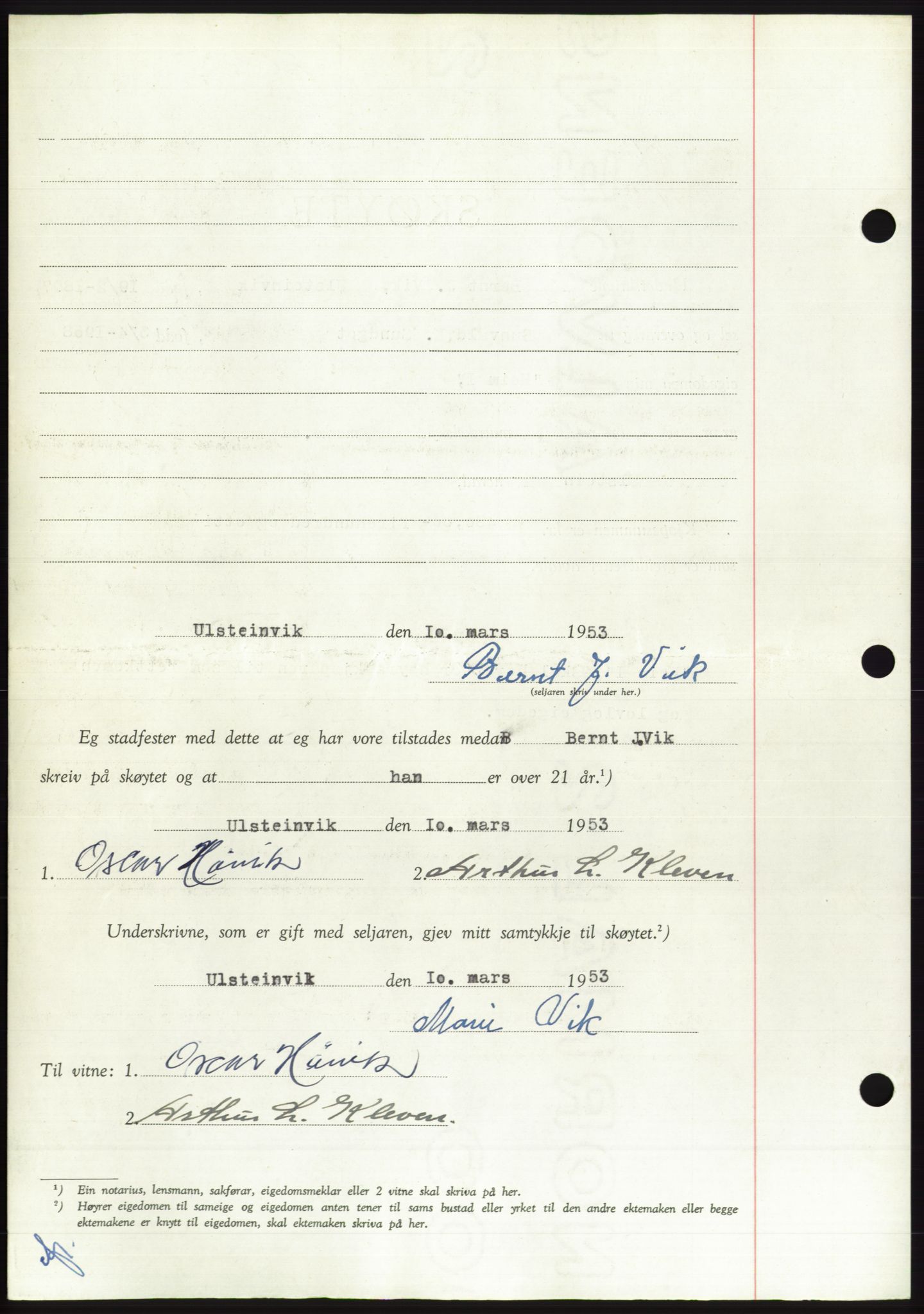 Søre Sunnmøre sorenskriveri, AV/SAT-A-4122/1/2/2C/L0094: Pantebok nr. 20A, 1953-1953, Dagboknr: 573/1953