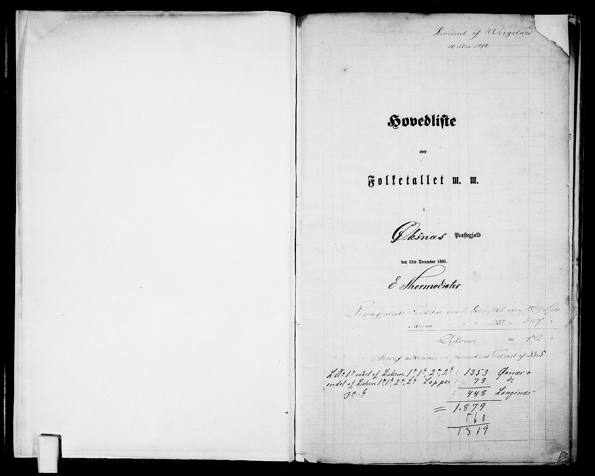 RA, Folketelling 1865 for 1868P Øksnes prestegjeld, 1865, s. 5