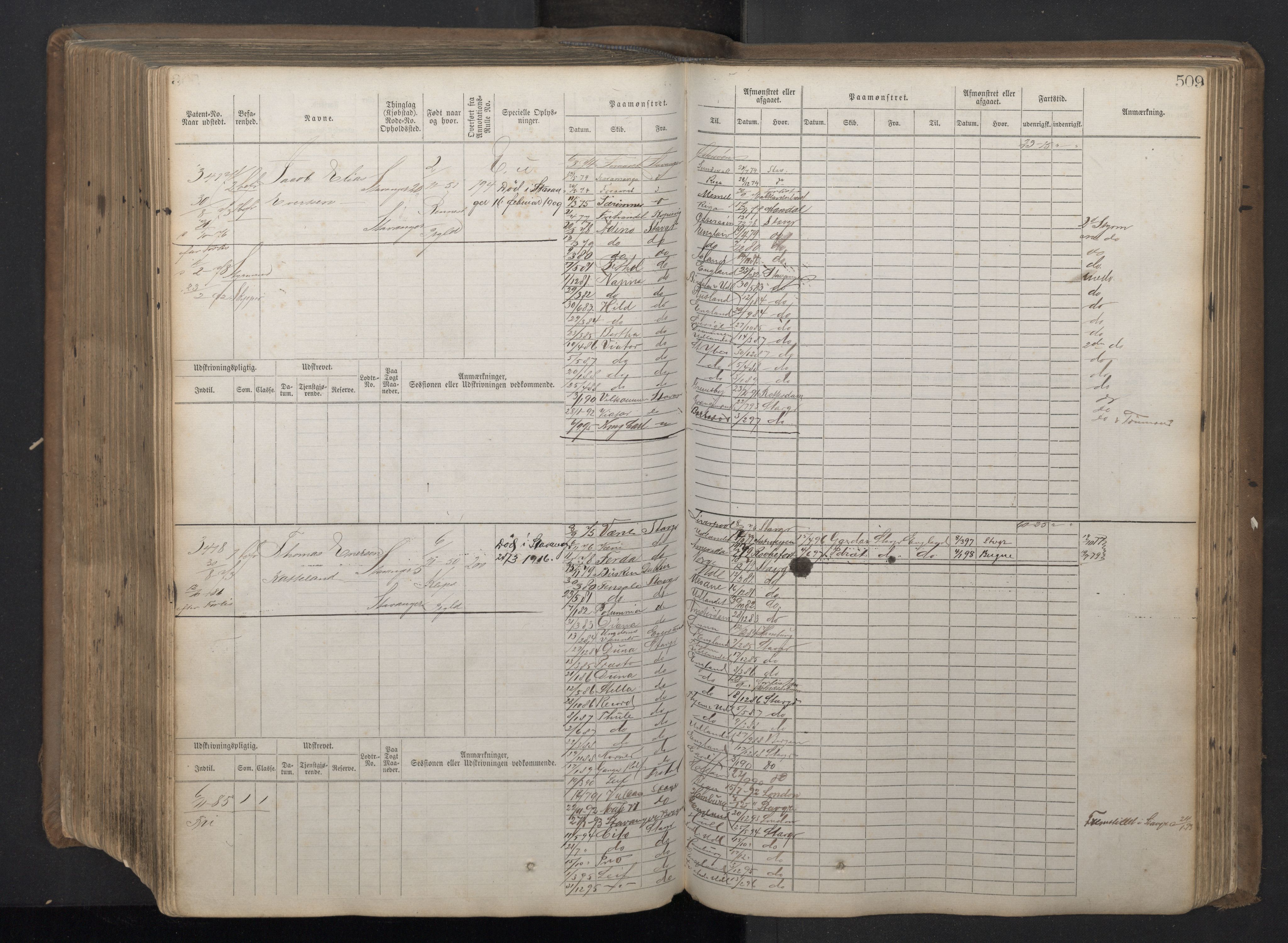 Stavanger sjømannskontor, AV/SAST-A-102006/F/Fb/Fbb/L0018: Sjøfartshovedrulle patnentnr. 2402-3602 (dublett), 1869, s. 513
