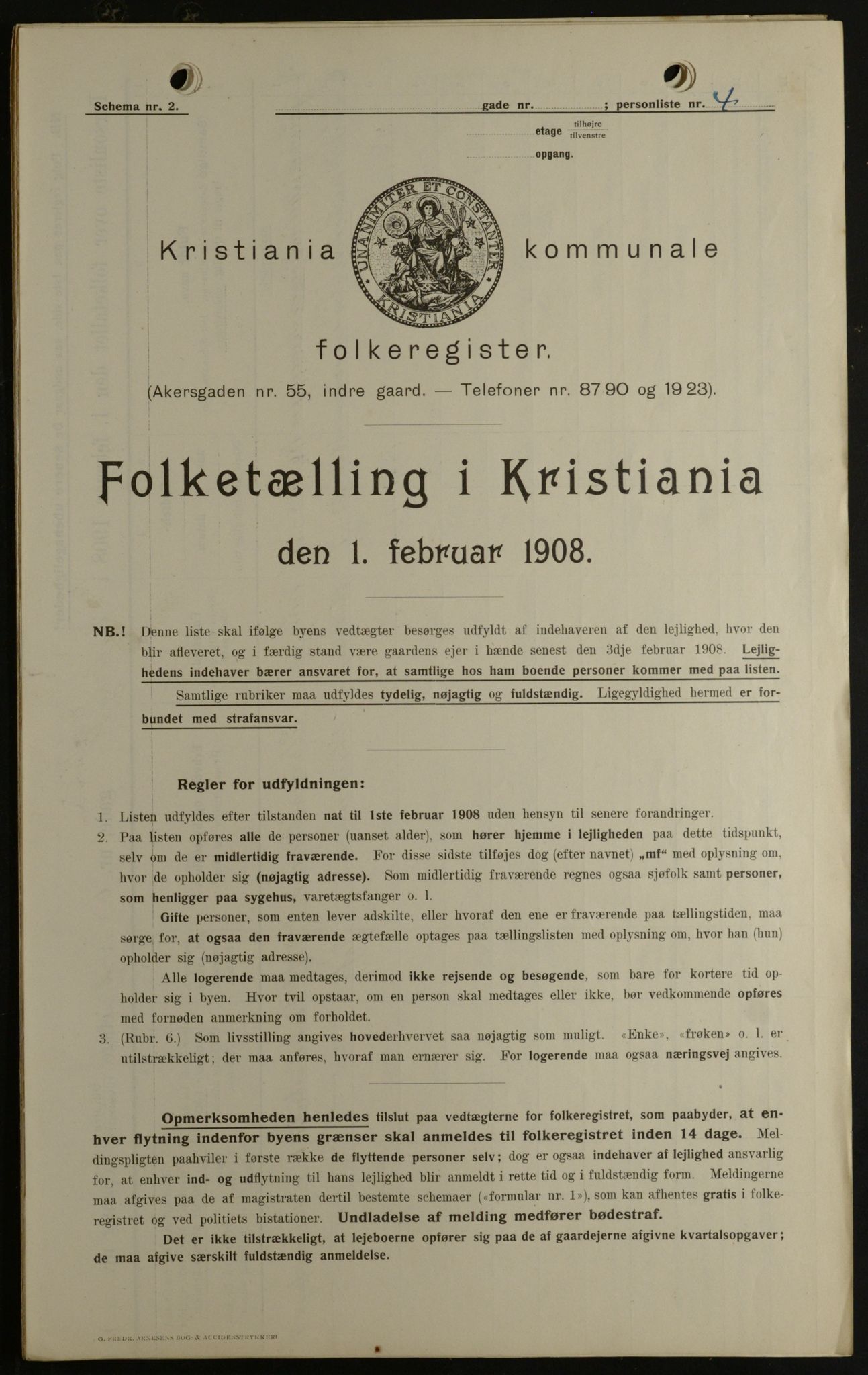 OBA, Kommunal folketelling 1.2.1908 for Kristiania kjøpstad, 1908, s. 20032