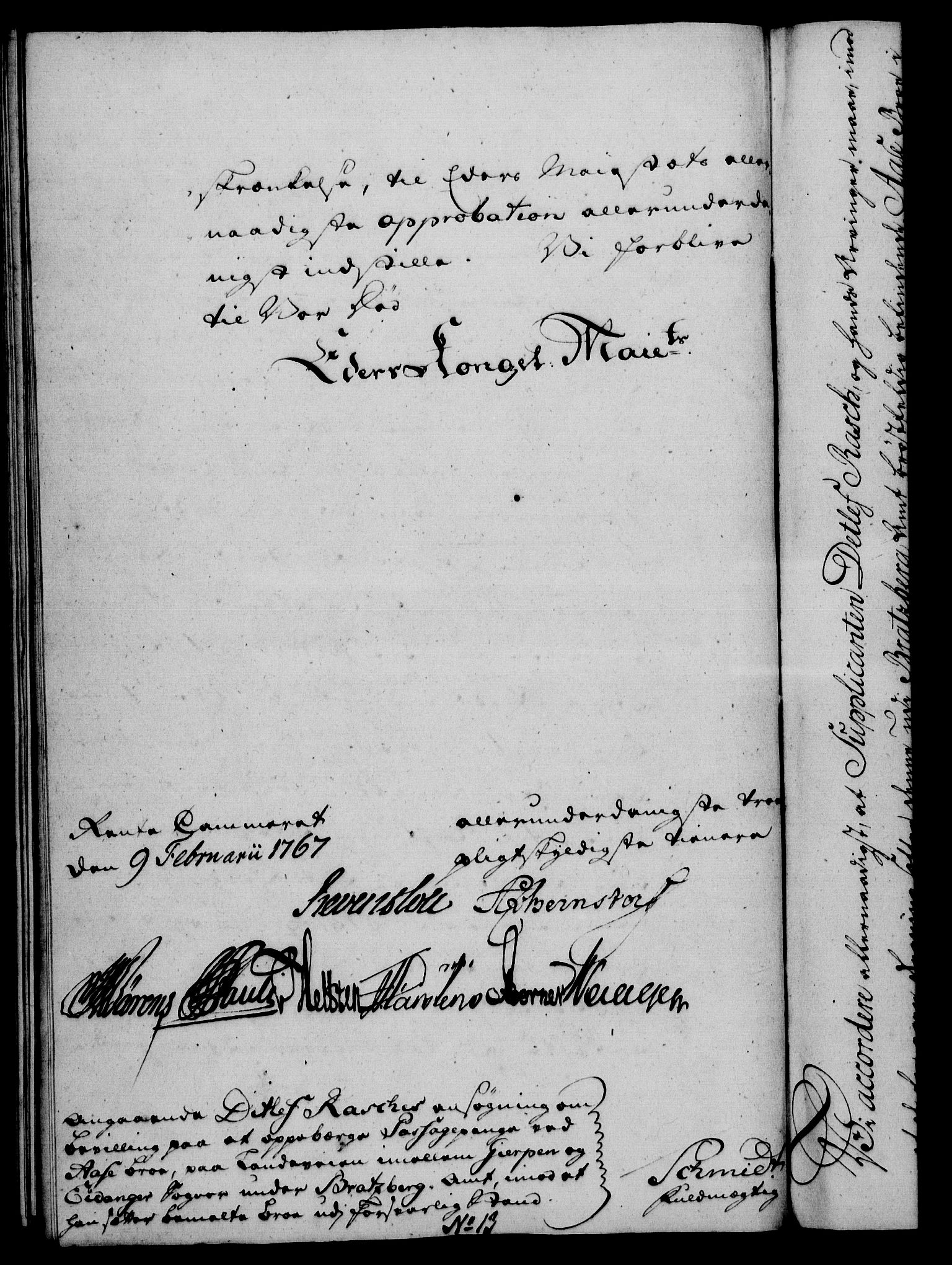 Rentekammeret, Kammerkanselliet, RA/EA-3111/G/Gf/Gfa/L0049: Norsk relasjons- og resolusjonsprotokoll (merket RK 52.49), 1767, s. 80
