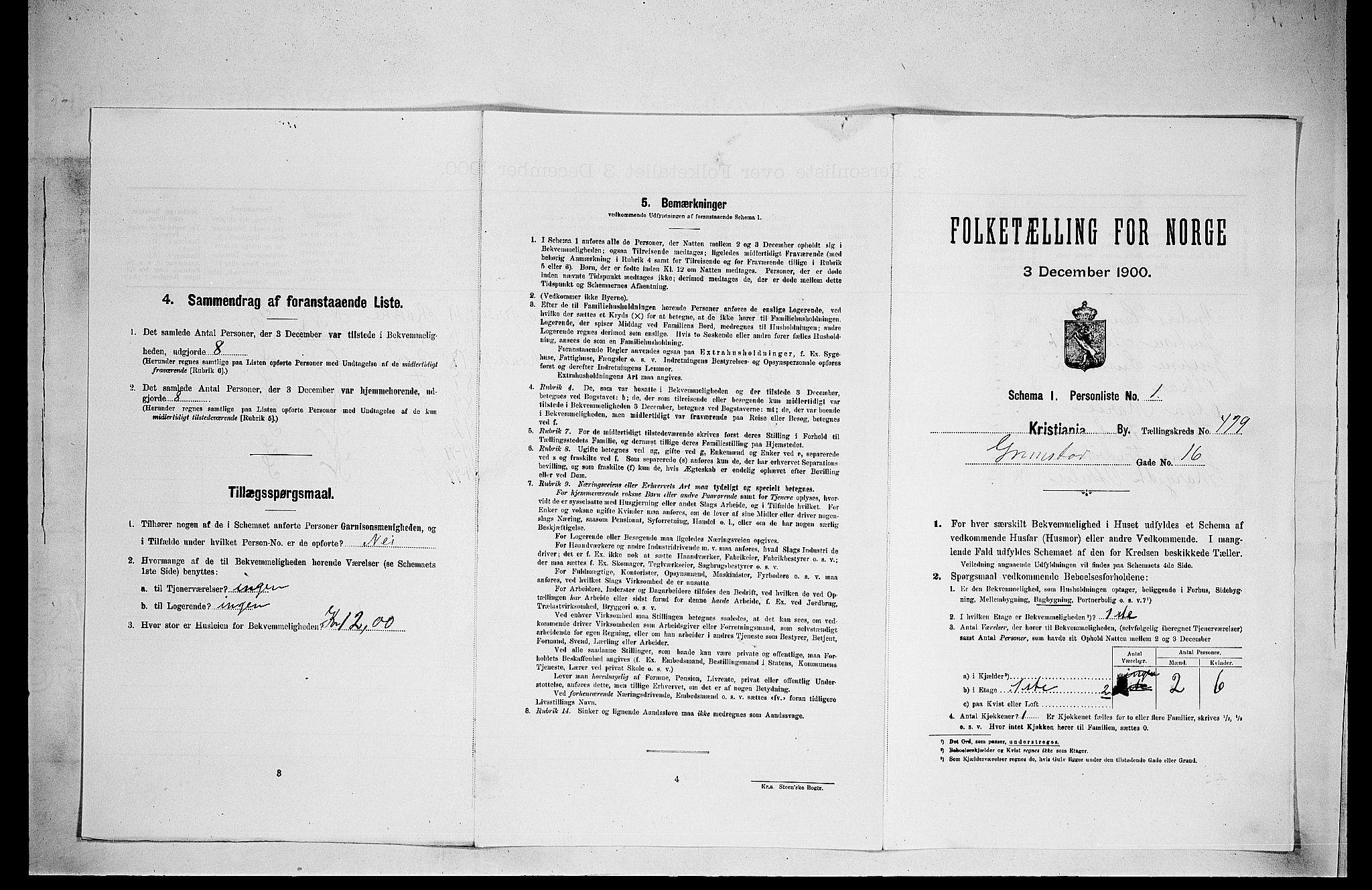 SAO, Folketelling 1900 for 0301 Kristiania kjøpstad, 1900, s. 28077