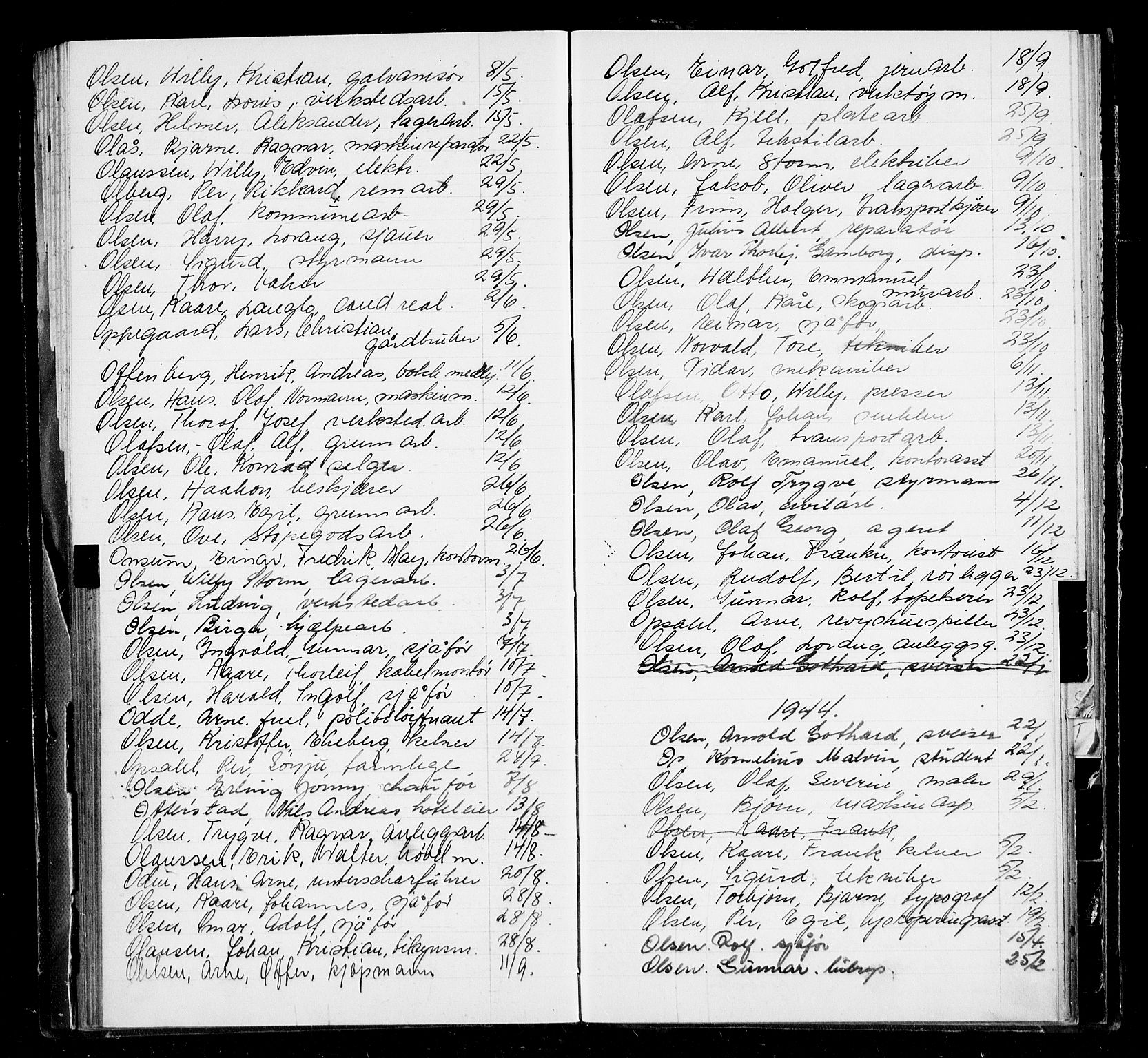 Oslo byfogd avd. I, AV/SAO-A-10220/L/La/L0006: Vigselsregister, 1943-1946, s. 94